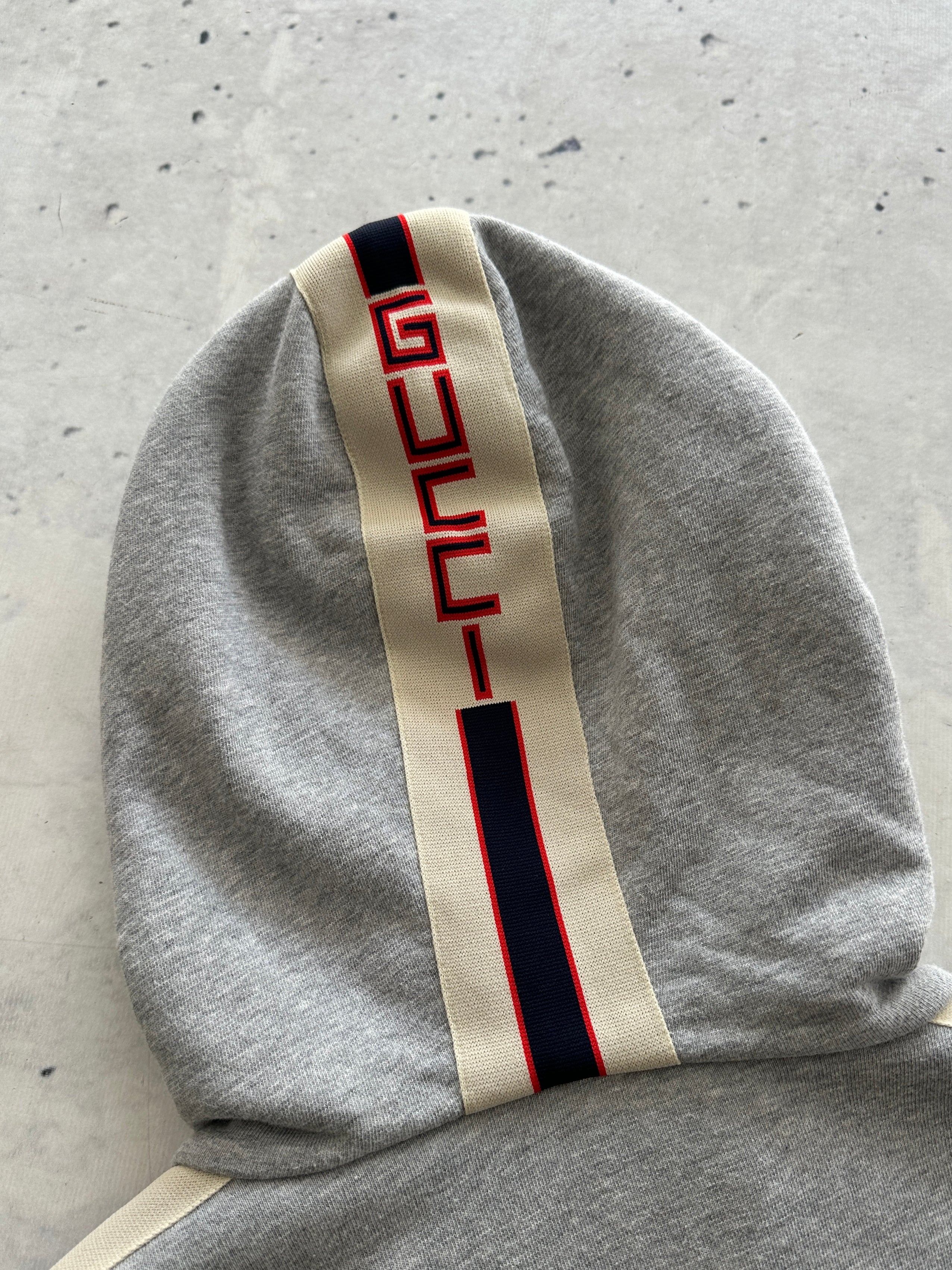 Gucci stripe logo Heavyweight Zip Up Hoodie (XL)