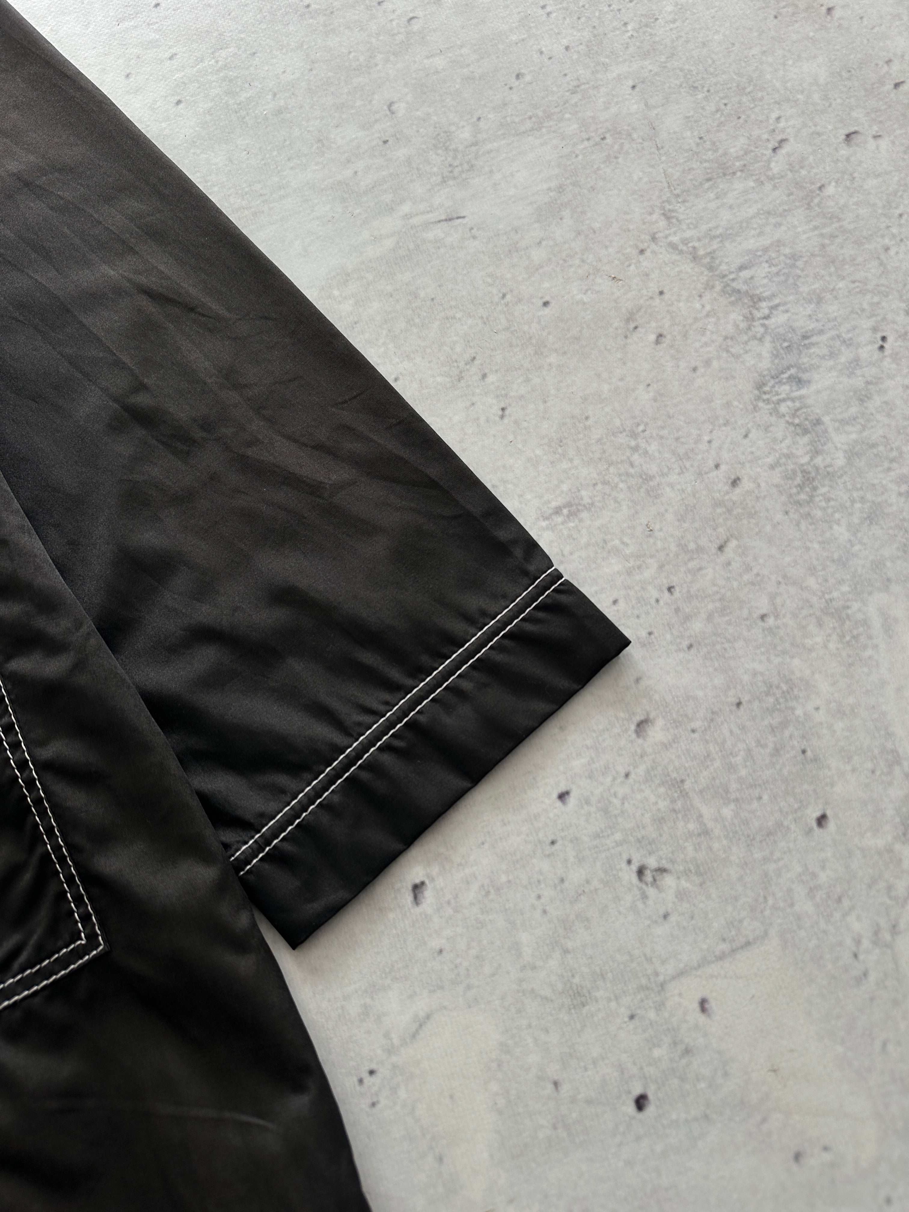 Vintage Fendi Roma Contrast Stitch Zip Up Coat (Women's M)