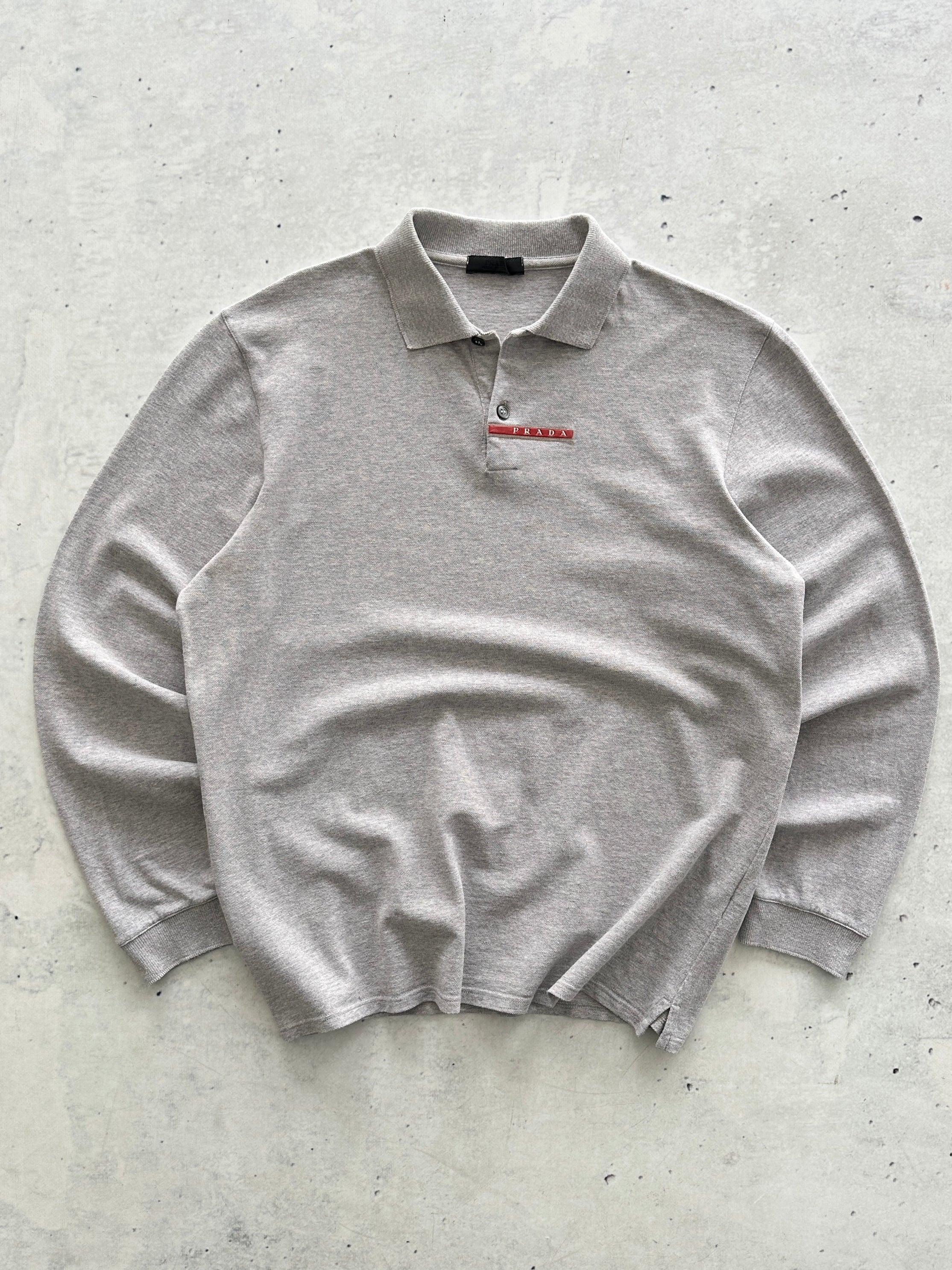 00's Prada sport Long Sleeve Polo Shirt (L)