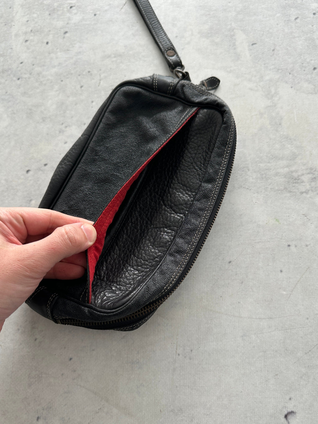 Vintage CP Company Leather Wash Bag / Pouch (One Size)