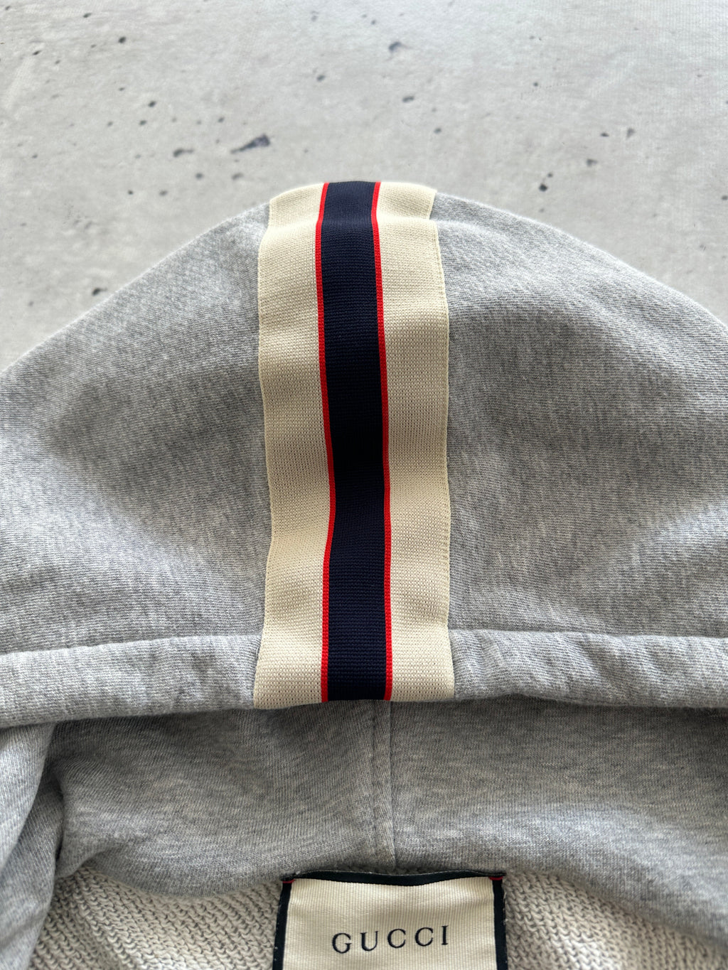 Gucci stripe logo Heavyweight Zip Up Hoodie (XL)