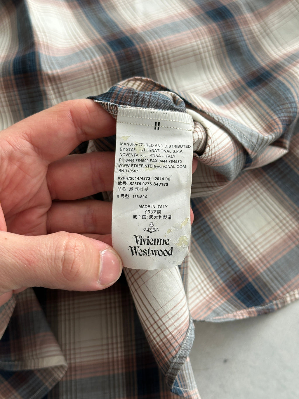 AW/09 Vivienne Westwood Orb Asymmetric archive Plaid Shirt (M)