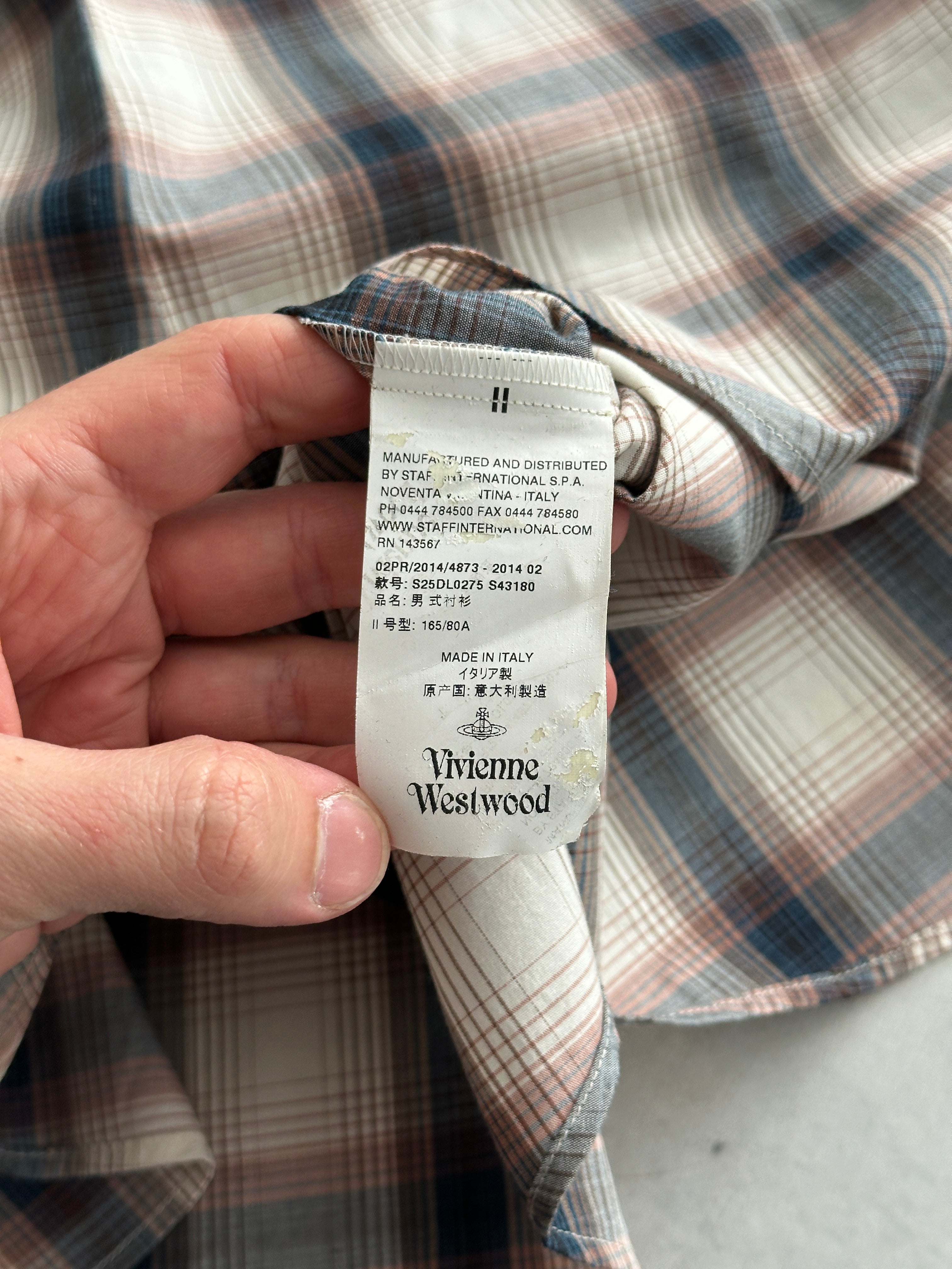 AW/09 Vivienne Westwood Orb Asymmetric archive Plaid Shirt (M)