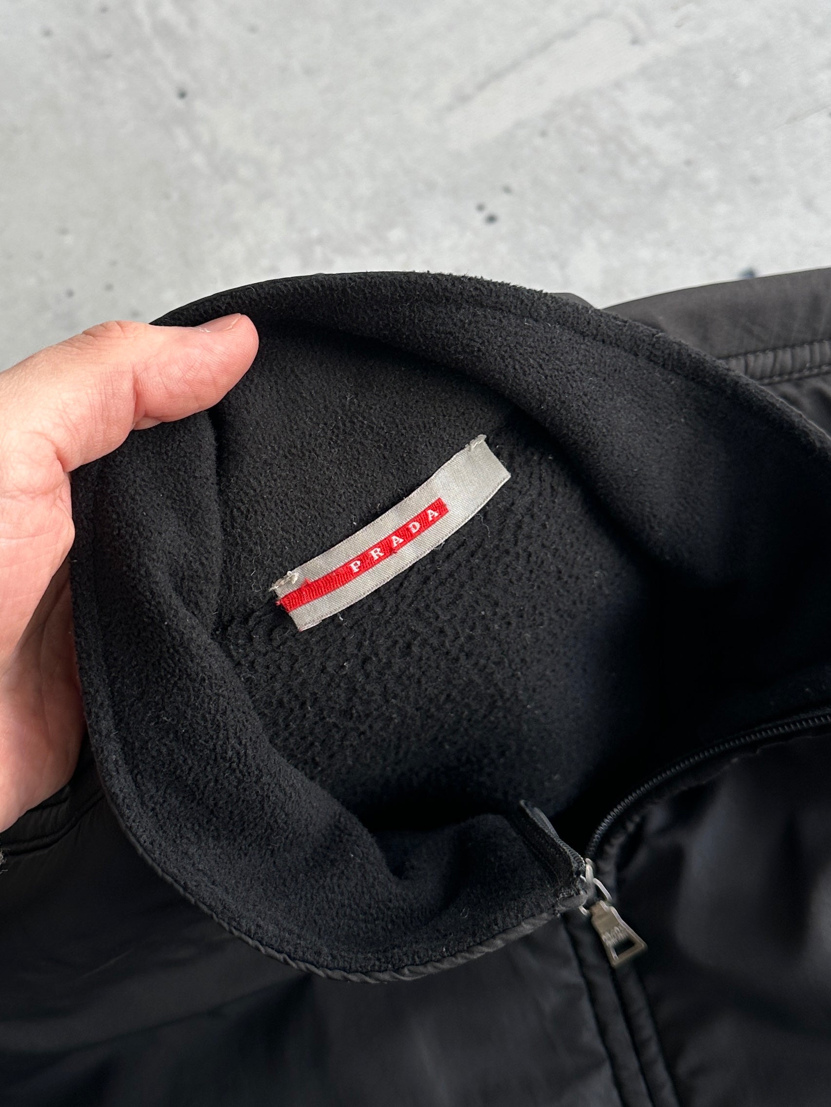 00's Prada Sport Double Zip Up Nylon panel Fleece (L)