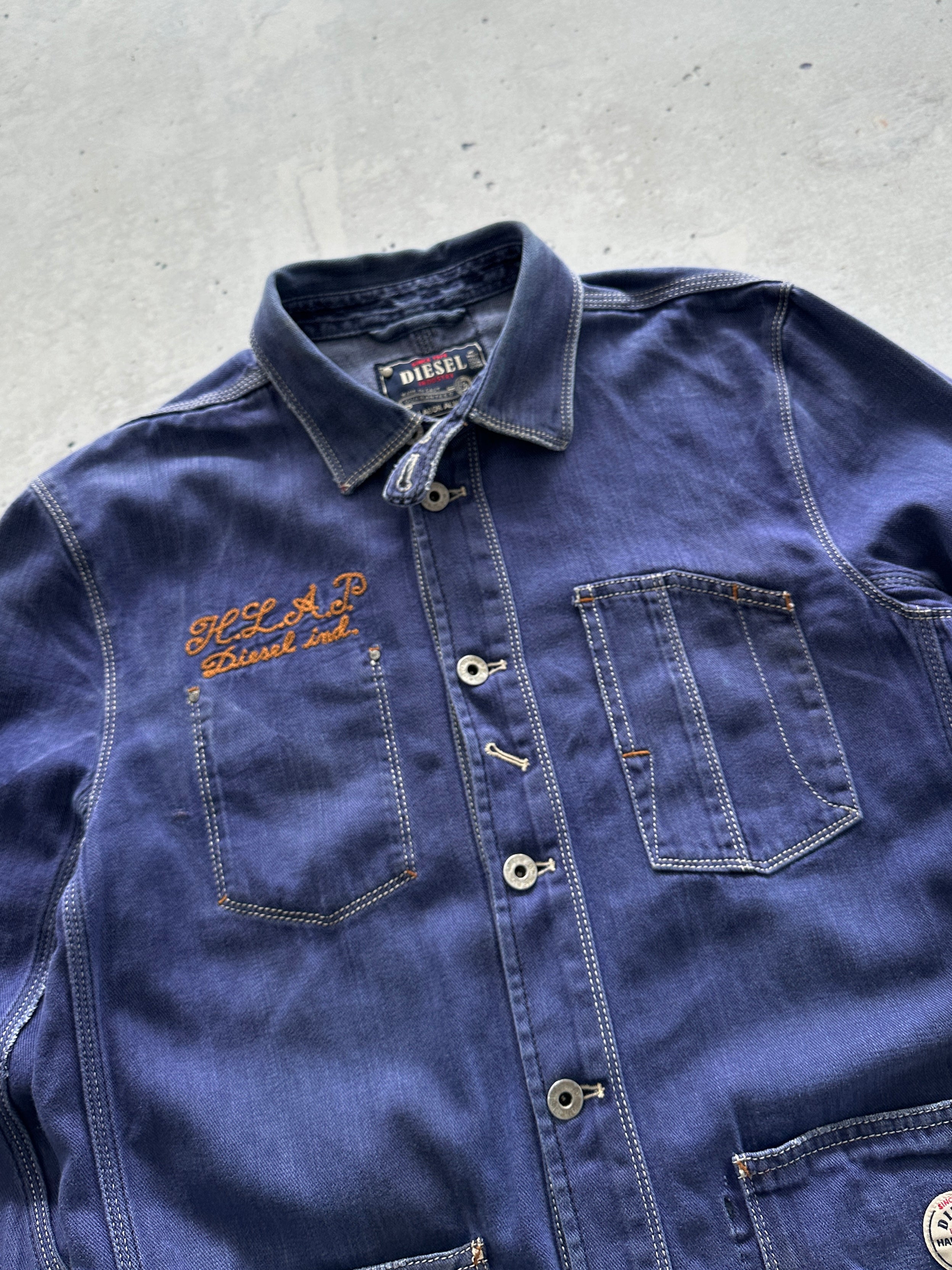 Diesel Embroidered Denim Button Up Overshirt (M)