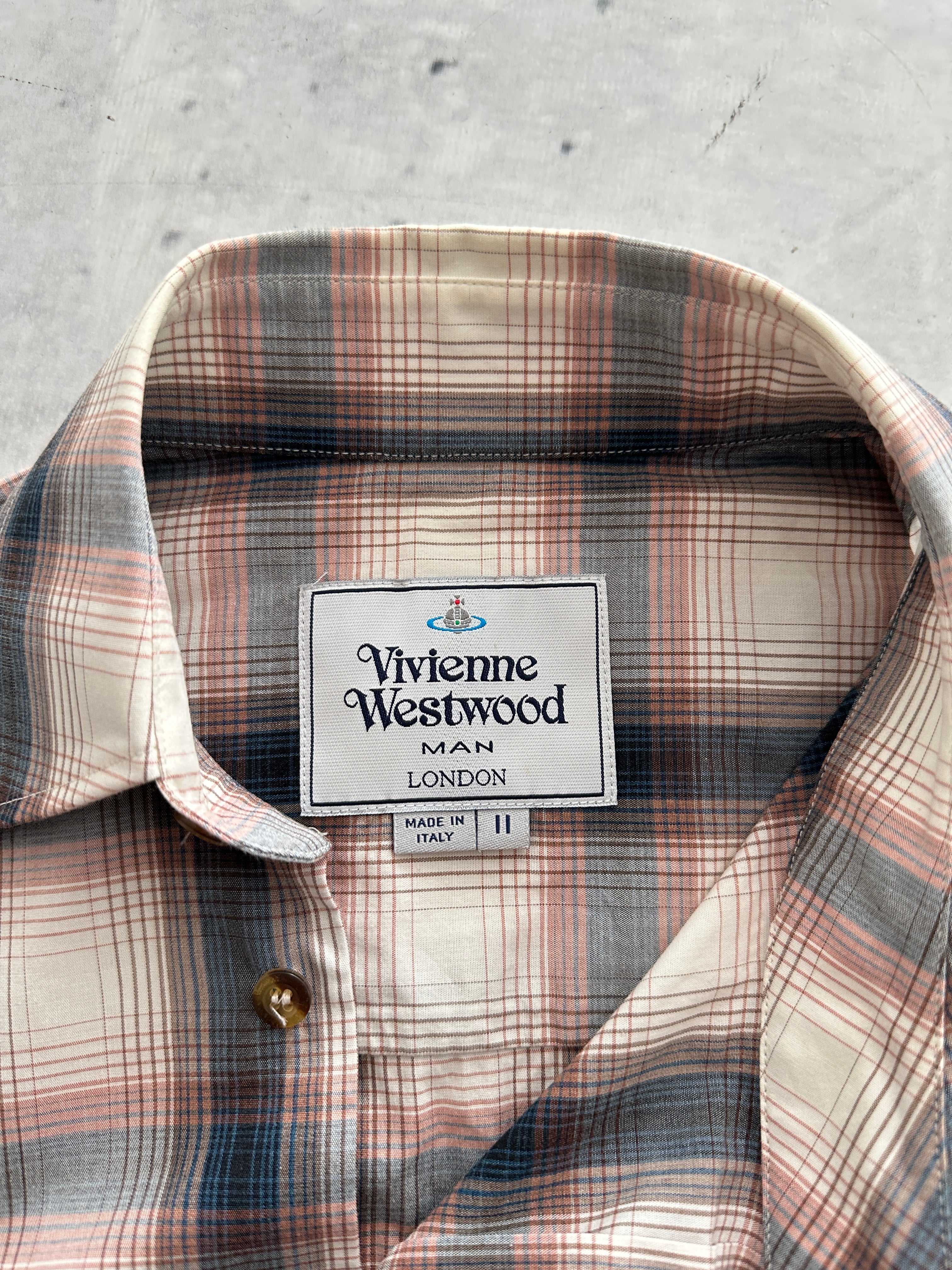 AW/09 Vivienne Westwood Orb Asymmetric archive Plaid Shirt (M)