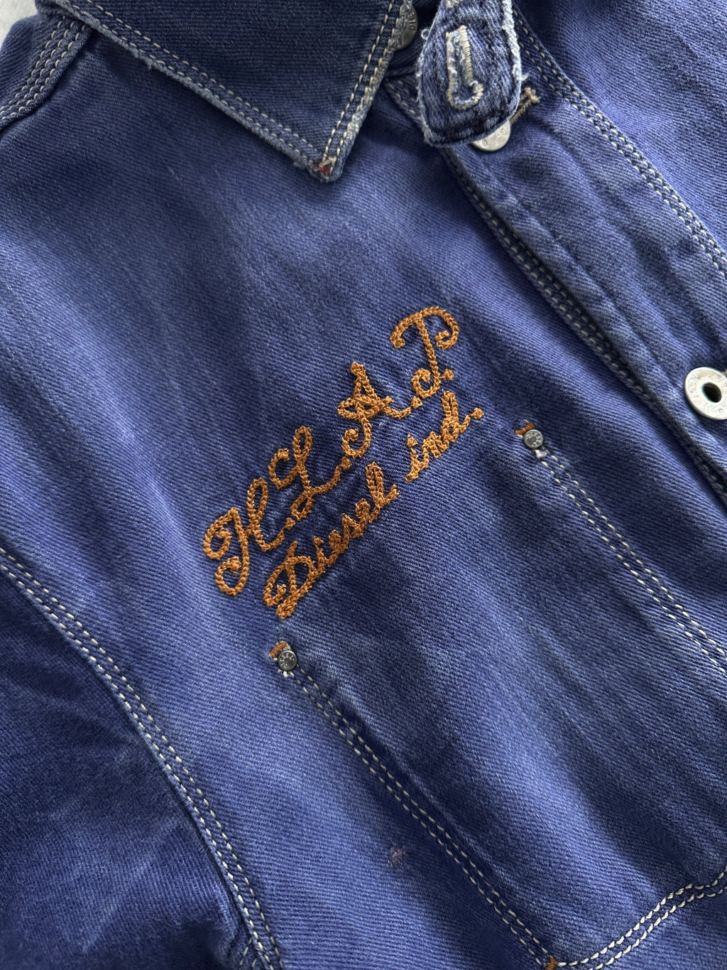Diesel Embroidered Denim Button Up Overshirt (M)
