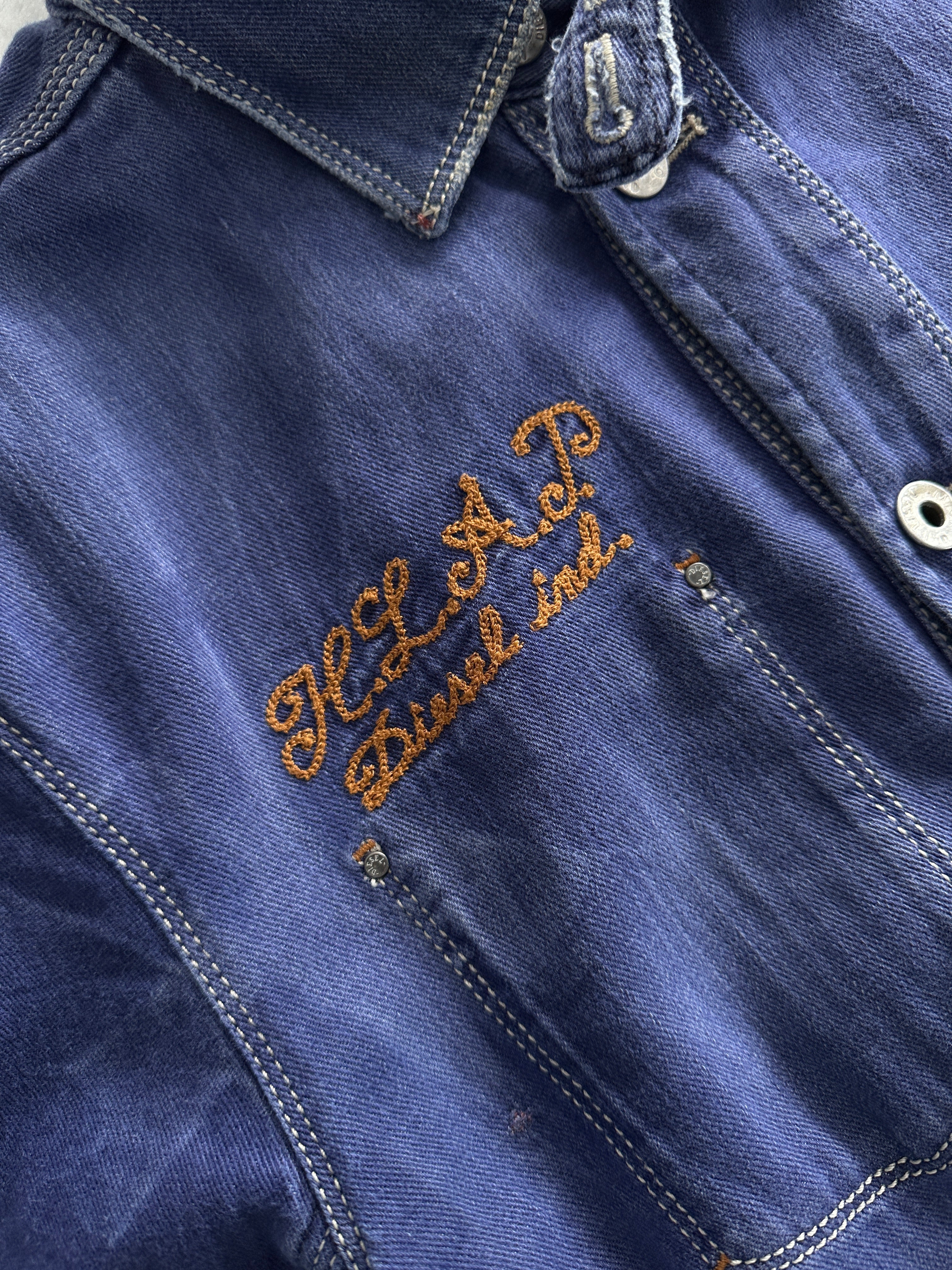 Diesel Embroidered Denim Button Up Overshirt (M)