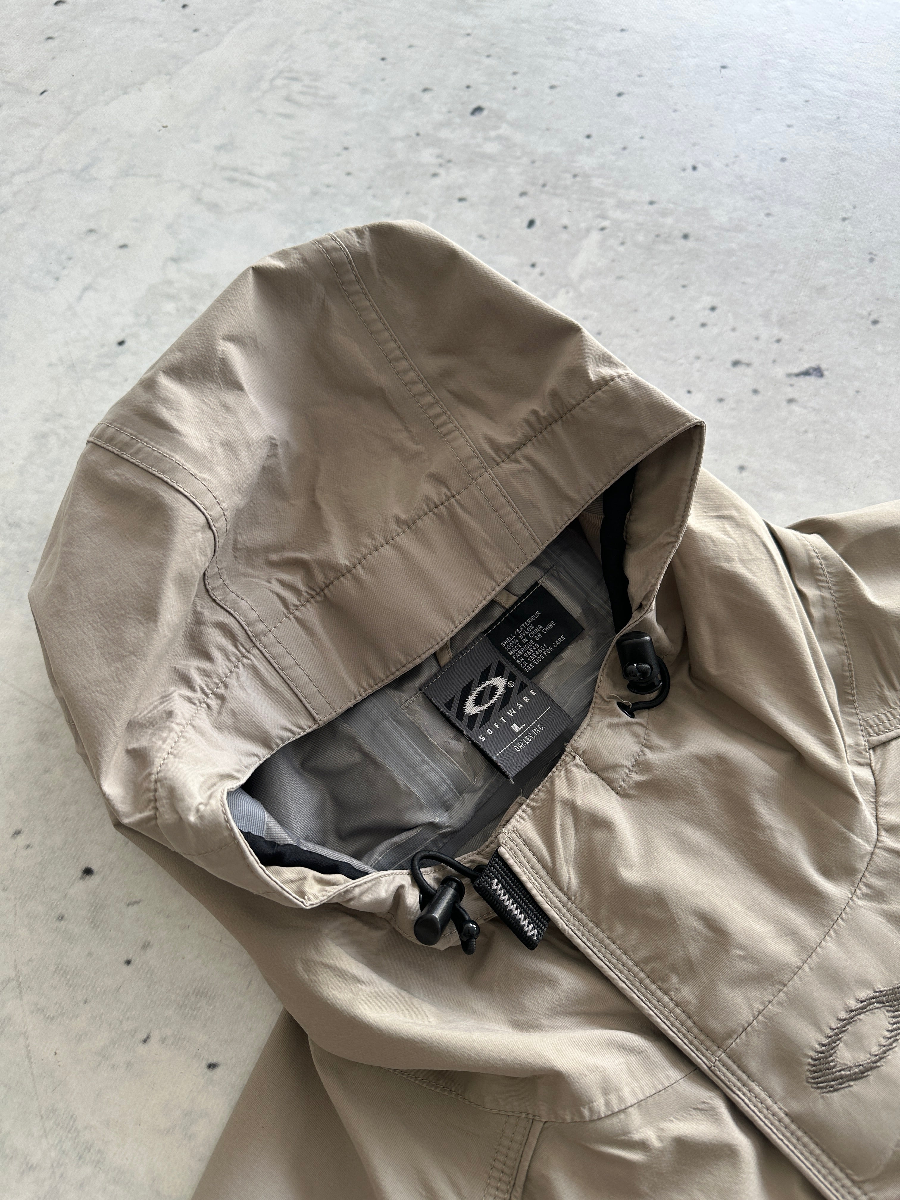 00's Oakley software 1/4 Zip Pullover Hooded Jacket (XL)