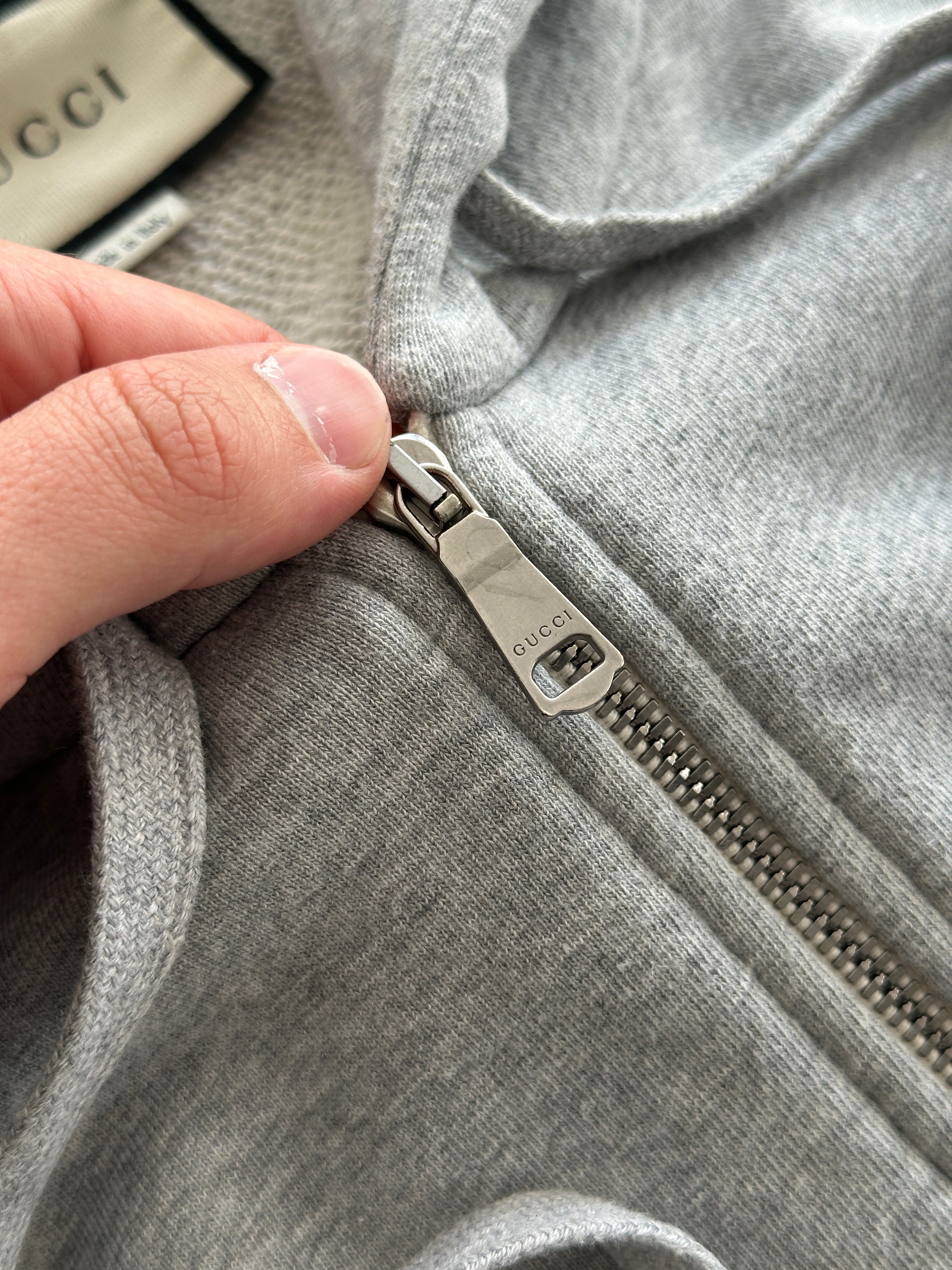 Gucci stripe logo Heavyweight Zip Up Hoodie (XL)