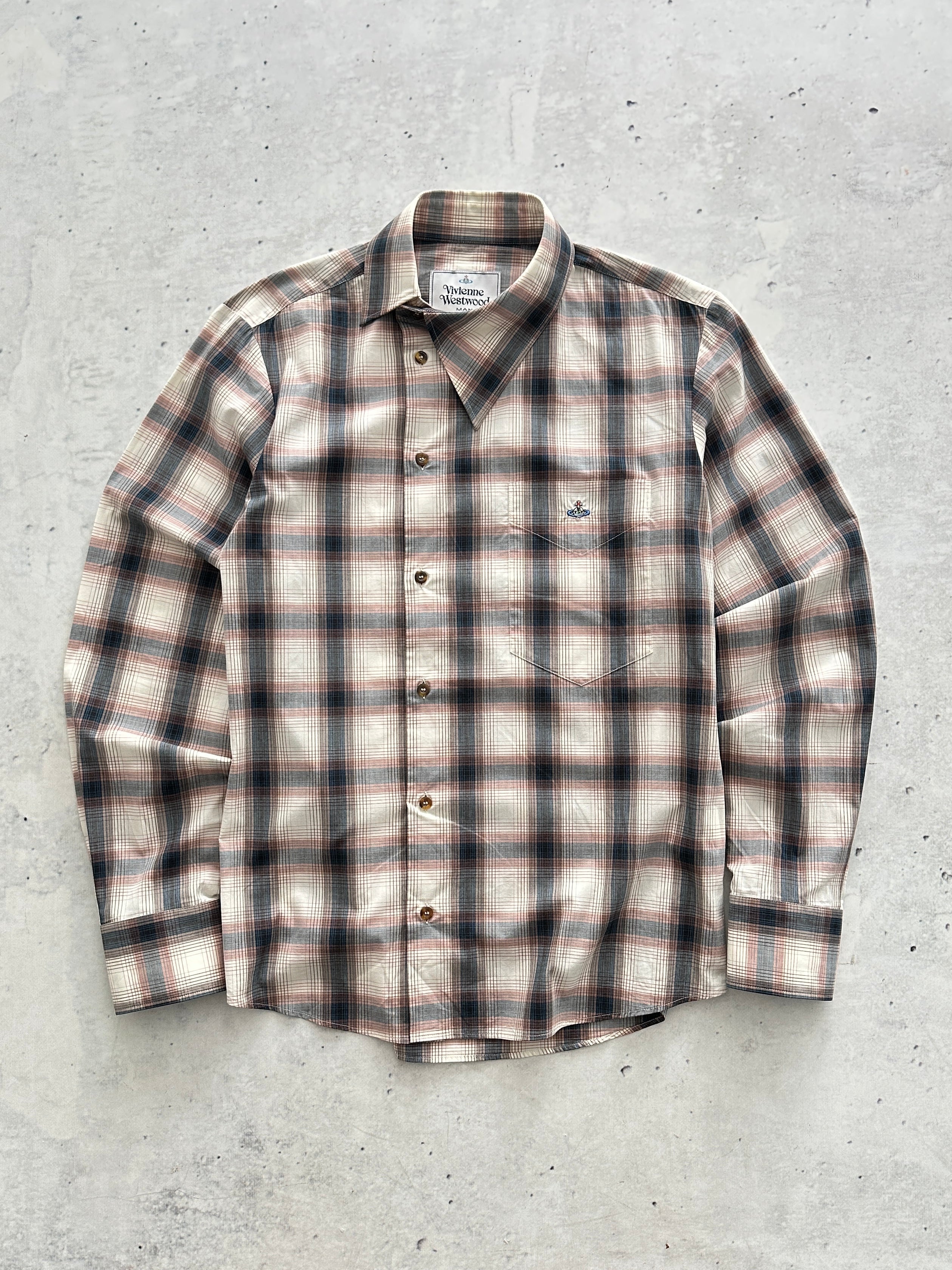 AW/09 Vivienne Westwood Orb Asymmetric archive Plaid Shirt (M)