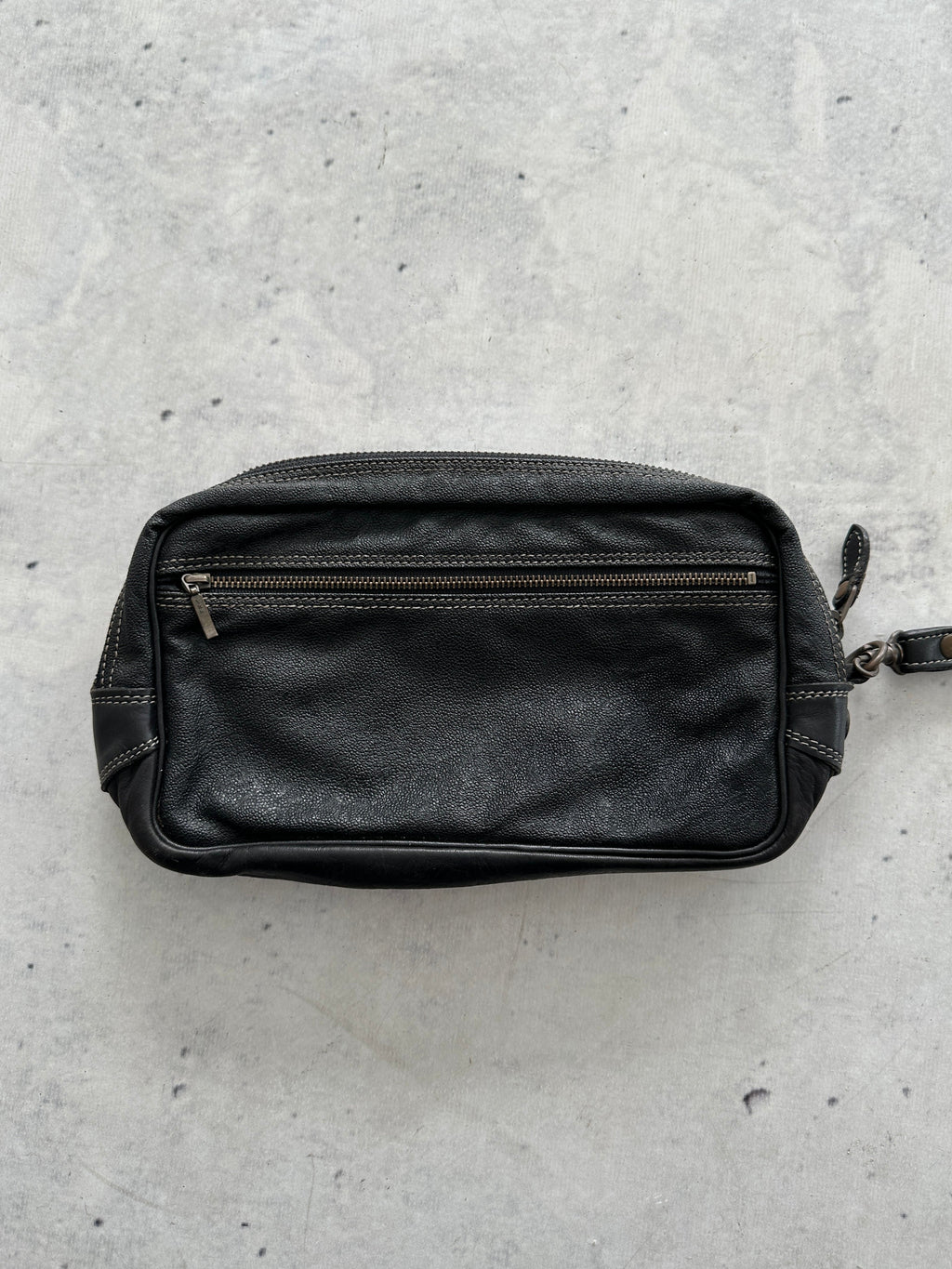 Vintage CP Company Leather Wash Bag / Pouch (One Size)