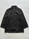 Vintage Fendi Roma Contrast Stitch Zip Up Coat (Women's M)