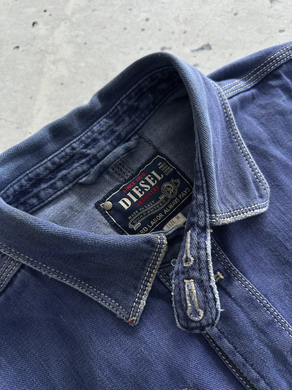 Diesel Embroidered Denim Button Up Overshirt (M)