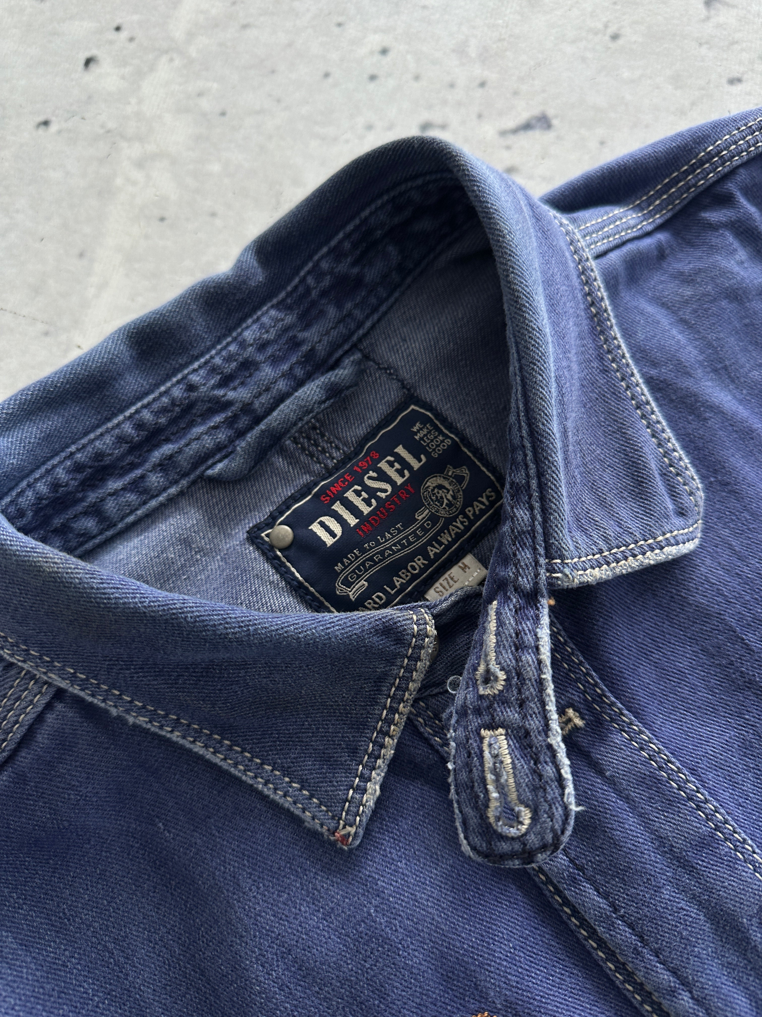 Diesel Embroidered Denim Button Up Overshirt (M)