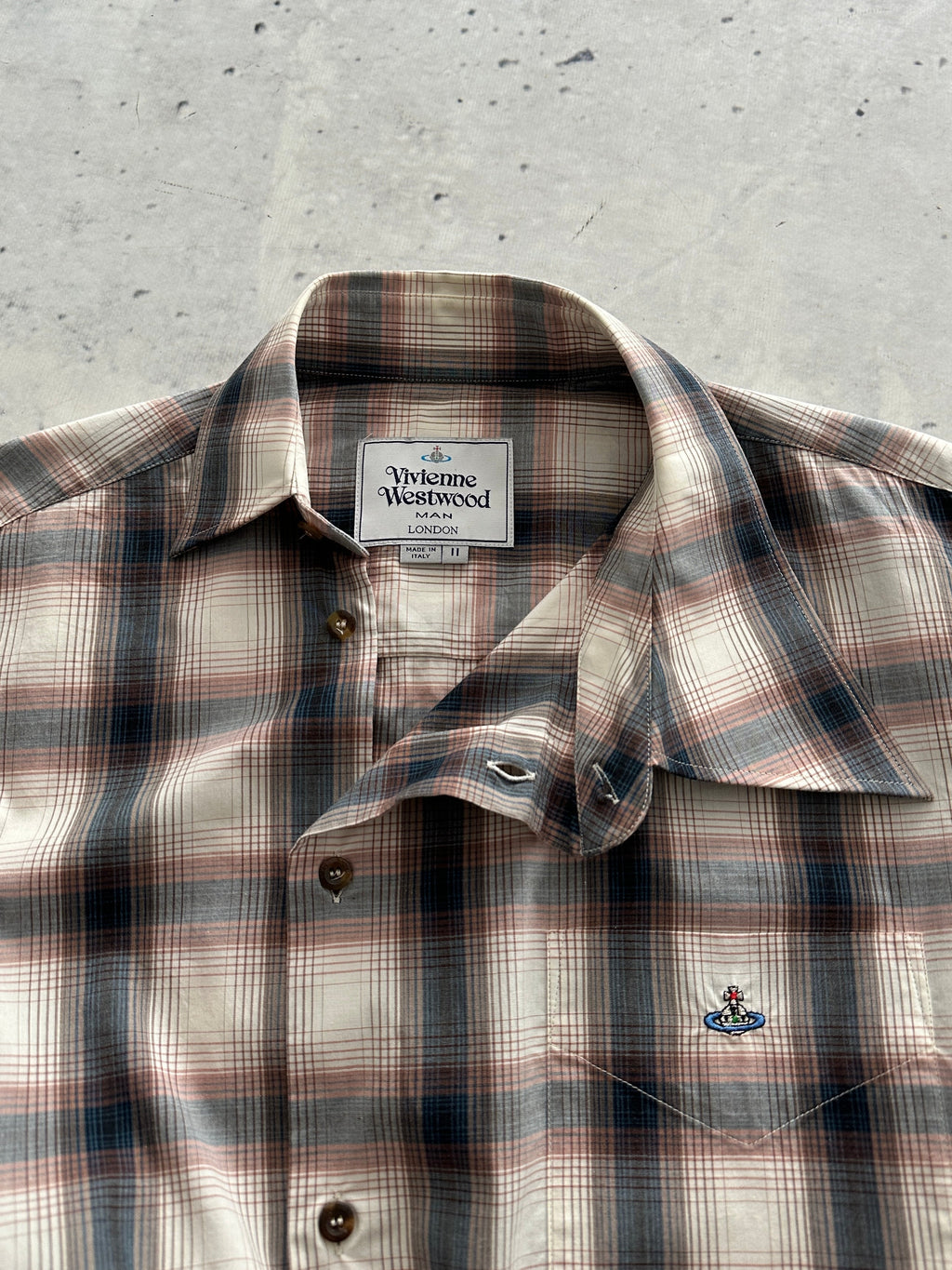 AW/09 Vivienne Westwood Orb Asymmetric archive Plaid Shirt (M)