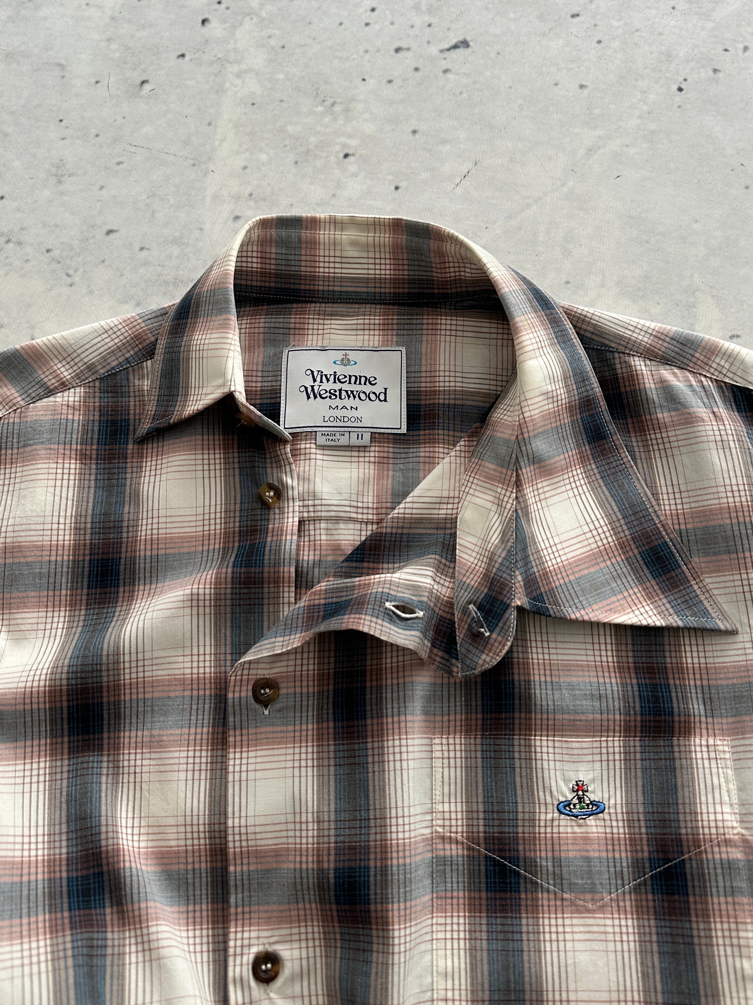 AW/09 Vivienne Westwood Orb Asymmetric archive Plaid Shirt (M)