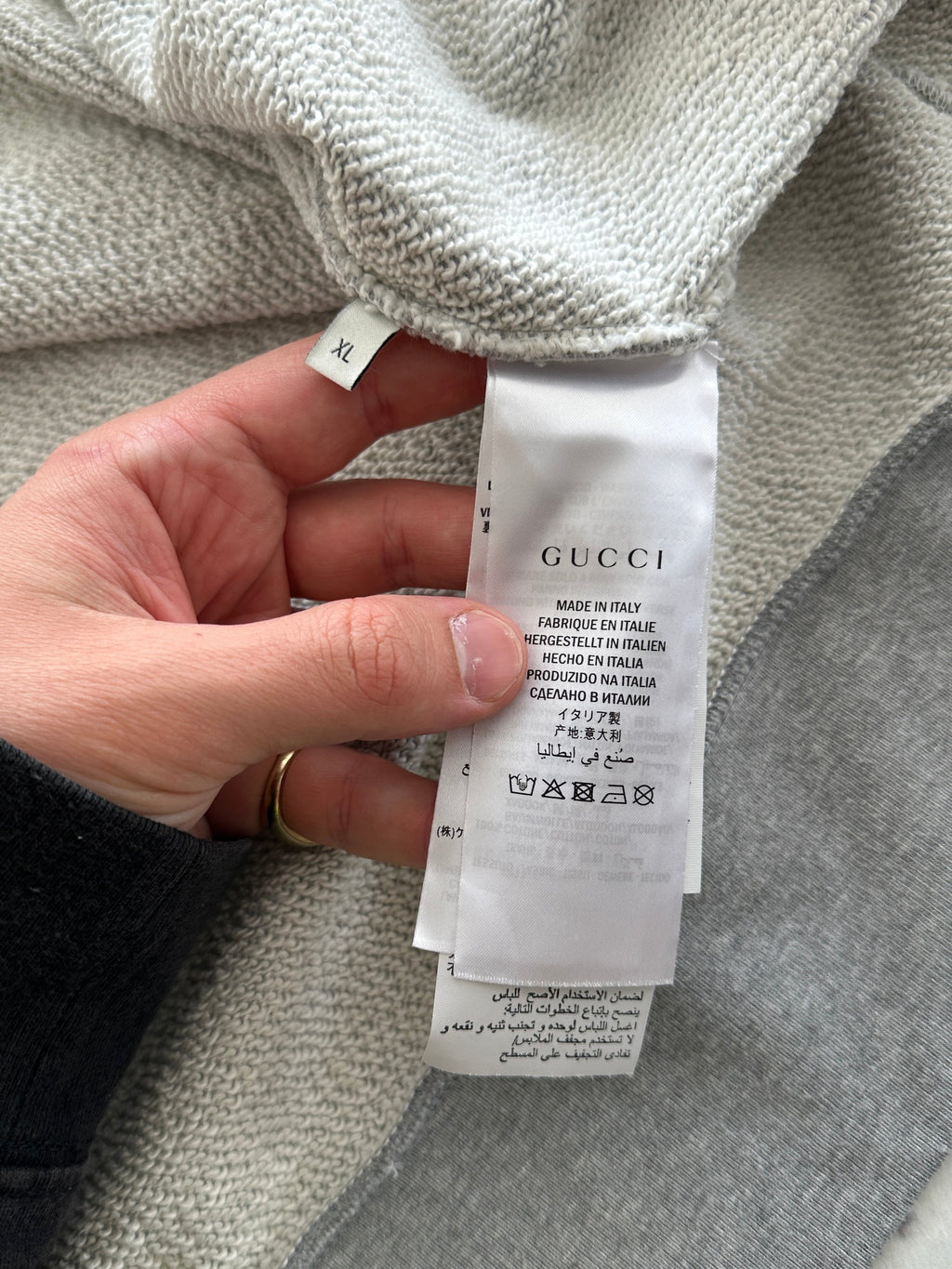 Gucci stripe logo Heavyweight Zip Up Hoodie (XL)