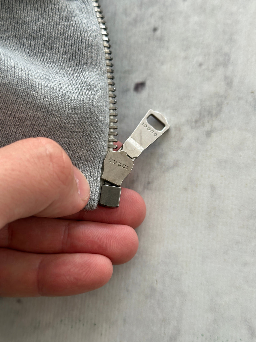 Gucci stripe logo Heavyweight Zip Up Hoodie (XL)