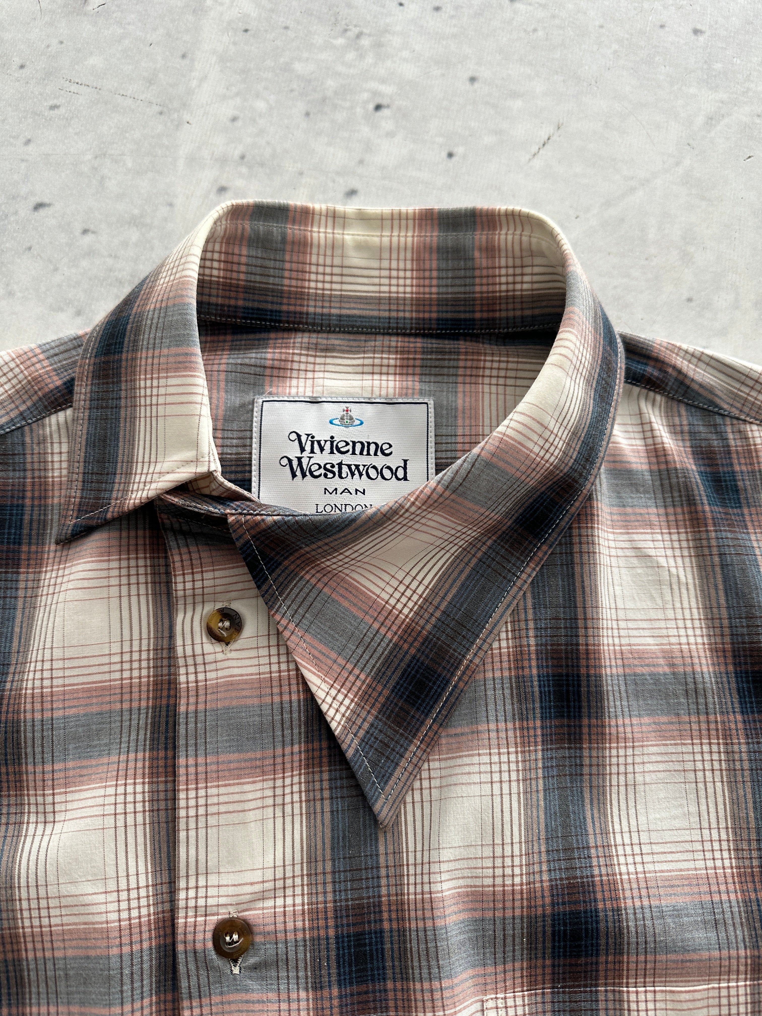 AW/09 Vivienne Westwood Orb Asymmetric archive Plaid Shirt (M)