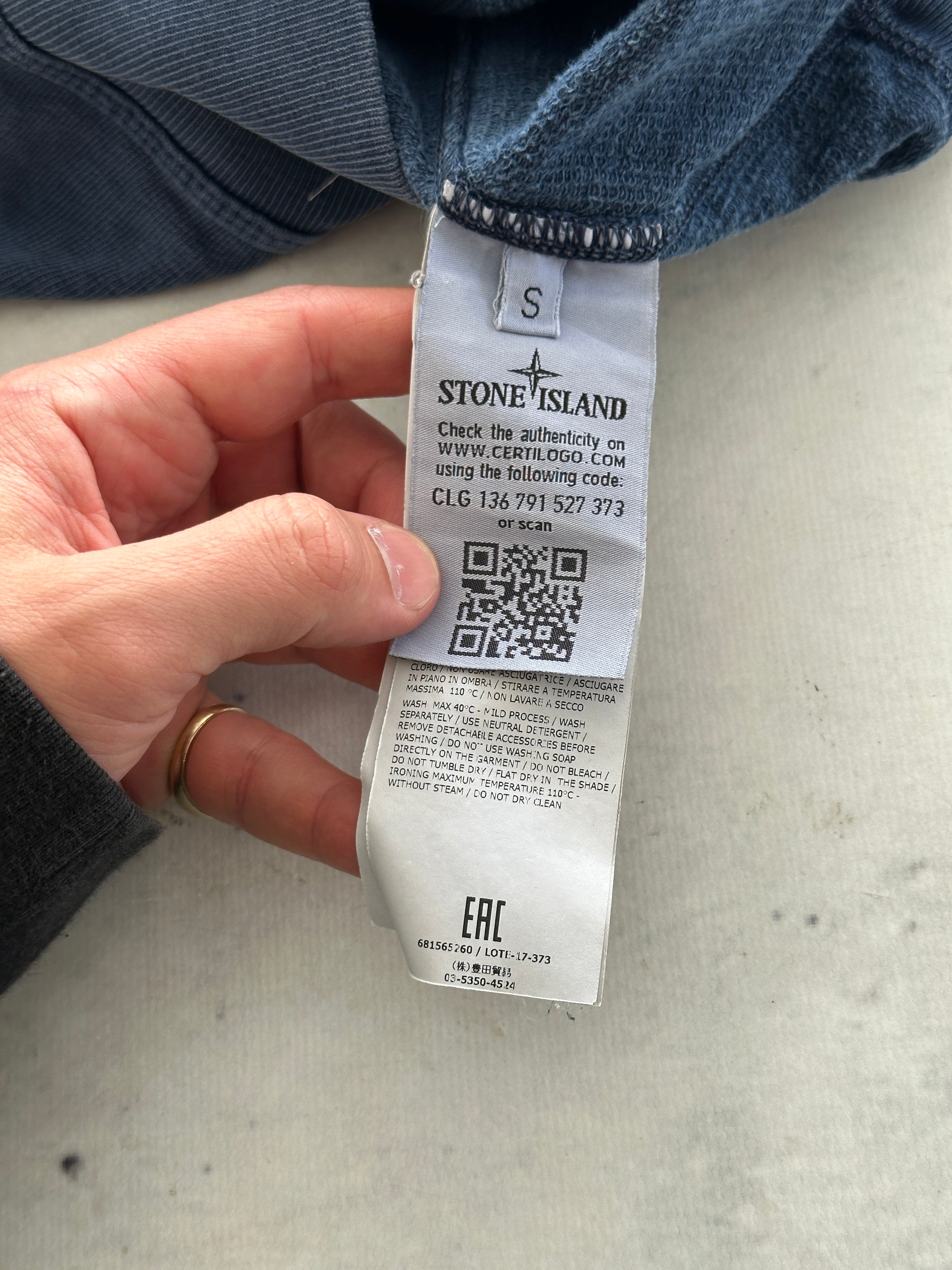 SS/18 Stone Island over dyed Zip Up Hoodie (S)