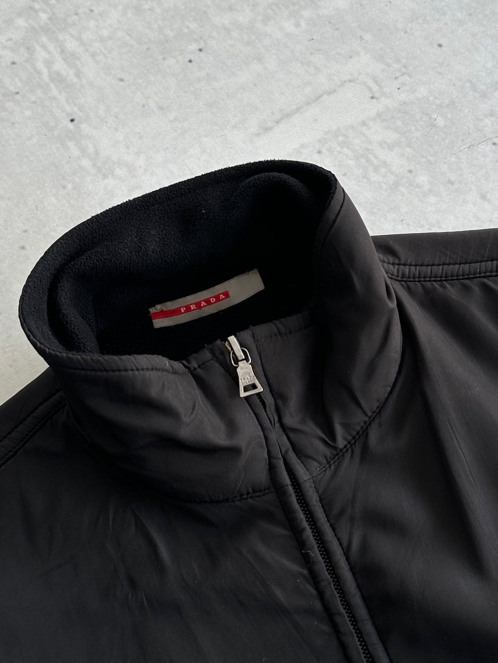 00's Prada Sport Double Zip Up Nylon panel Fleece (L)