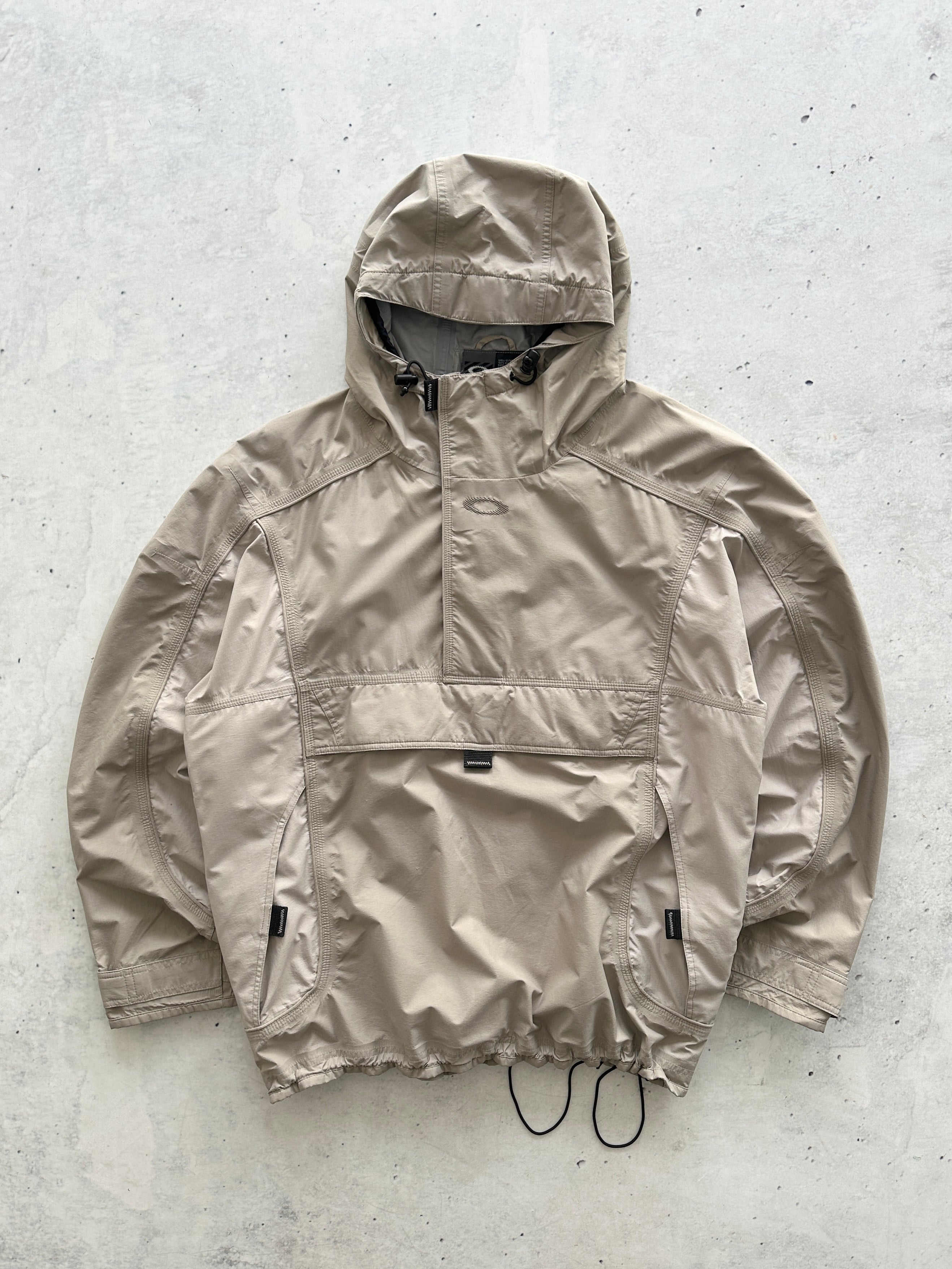 00's Oakley software 1/4 Zip Pullover Hooded Jacket (XL)