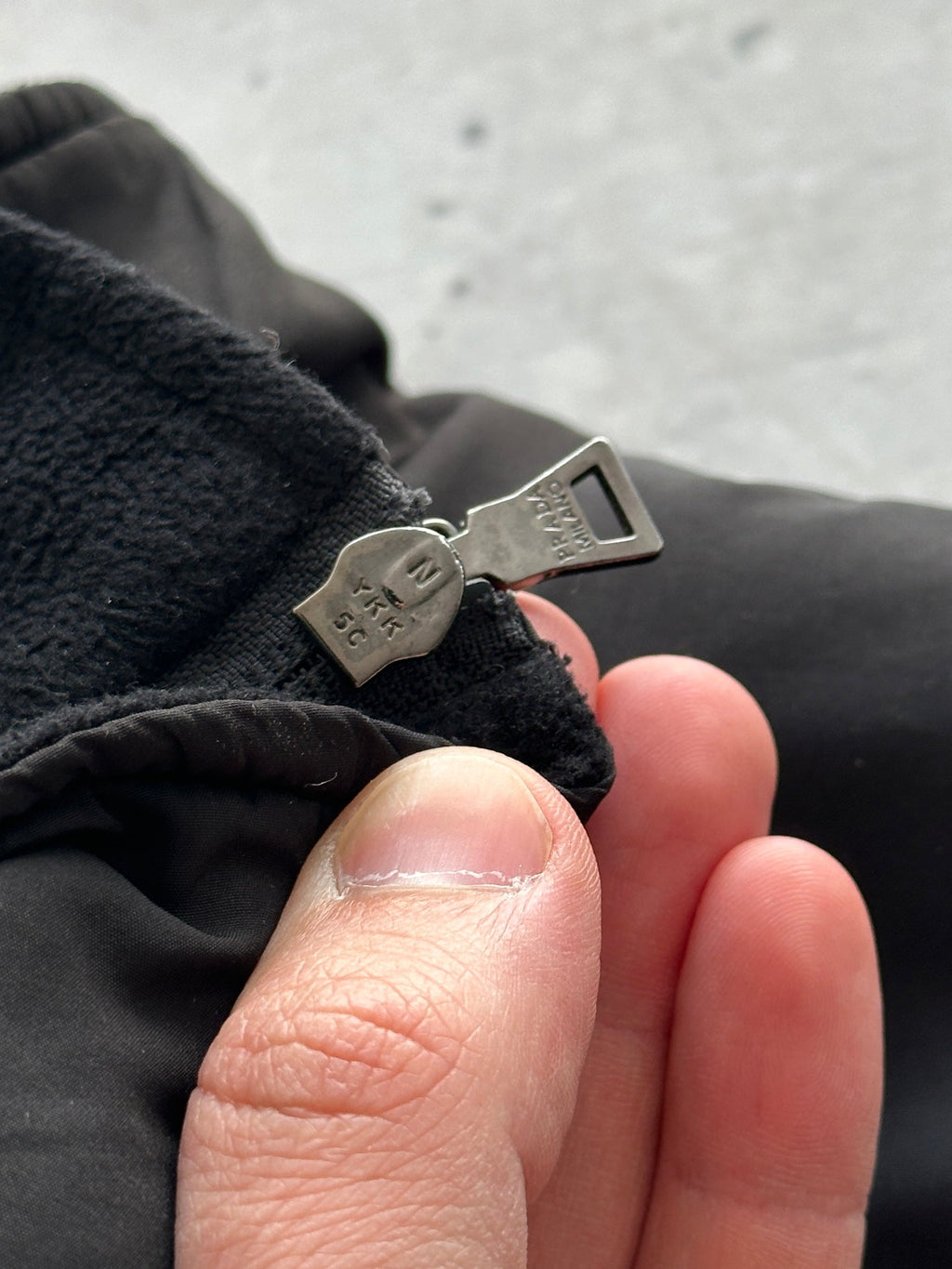 00's Prada Sport Double Zip Up Nylon panel Fleece (L)