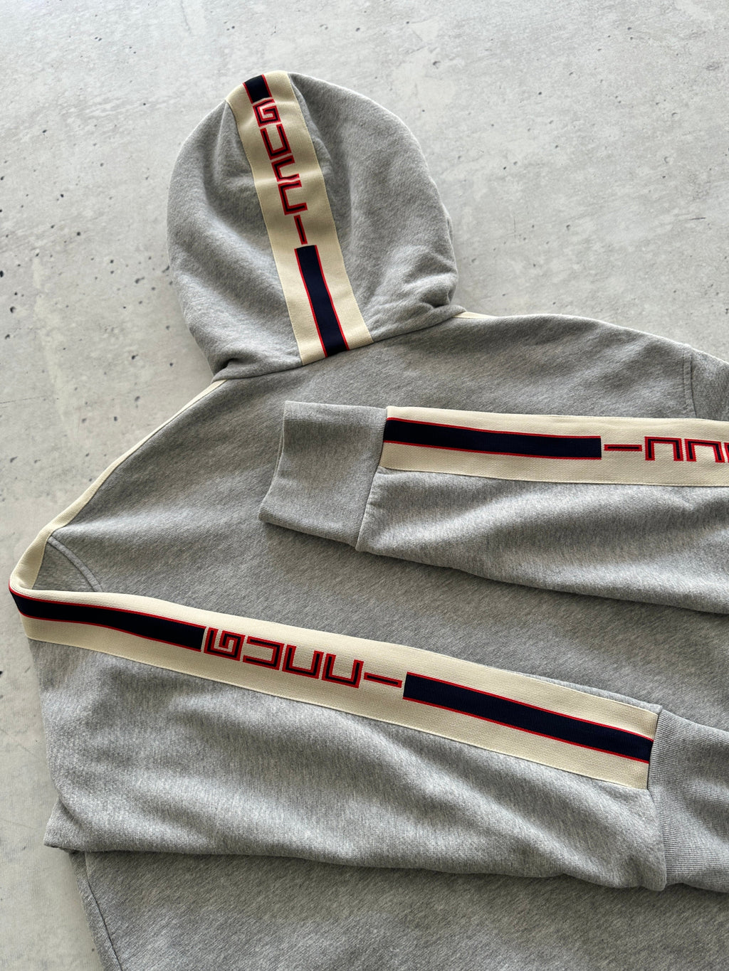 Gucci stripe logo Heavyweight Zip Up Hoodie (XL)