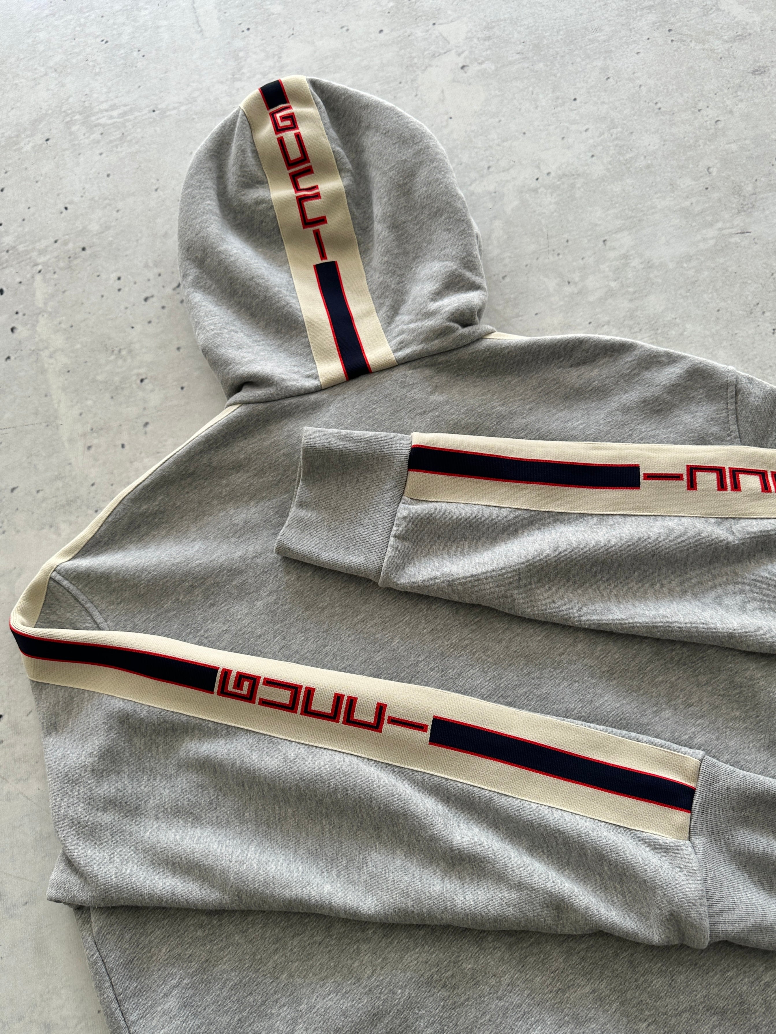 Gucci stripe logo Heavyweight Zip Up Hoodie (XL)
