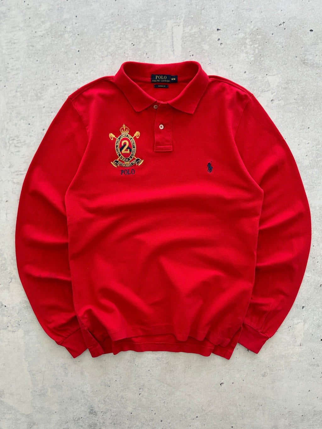 Ralph Lauren Embroidered Logo Long Sleeve Polo Shirt (M)