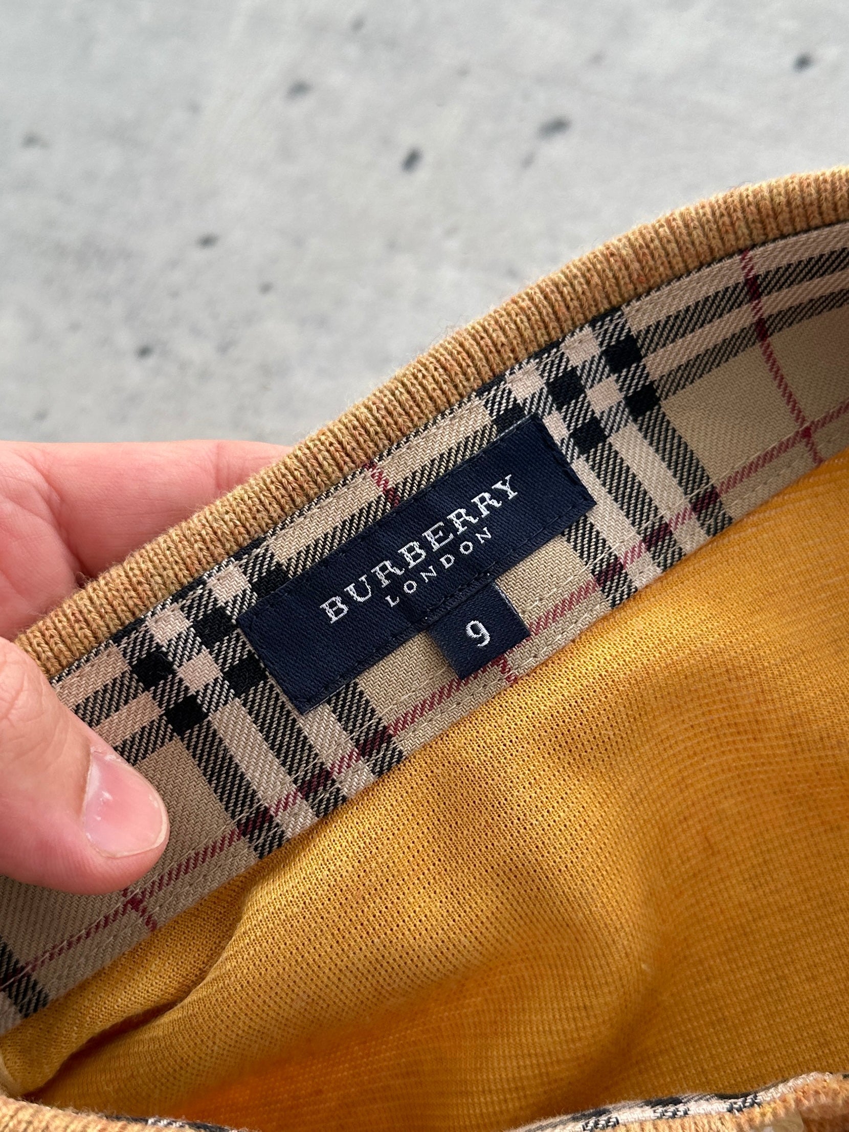 00's Burberry Nova Check Towelling Long Sleeve Polo Shirt (XL)