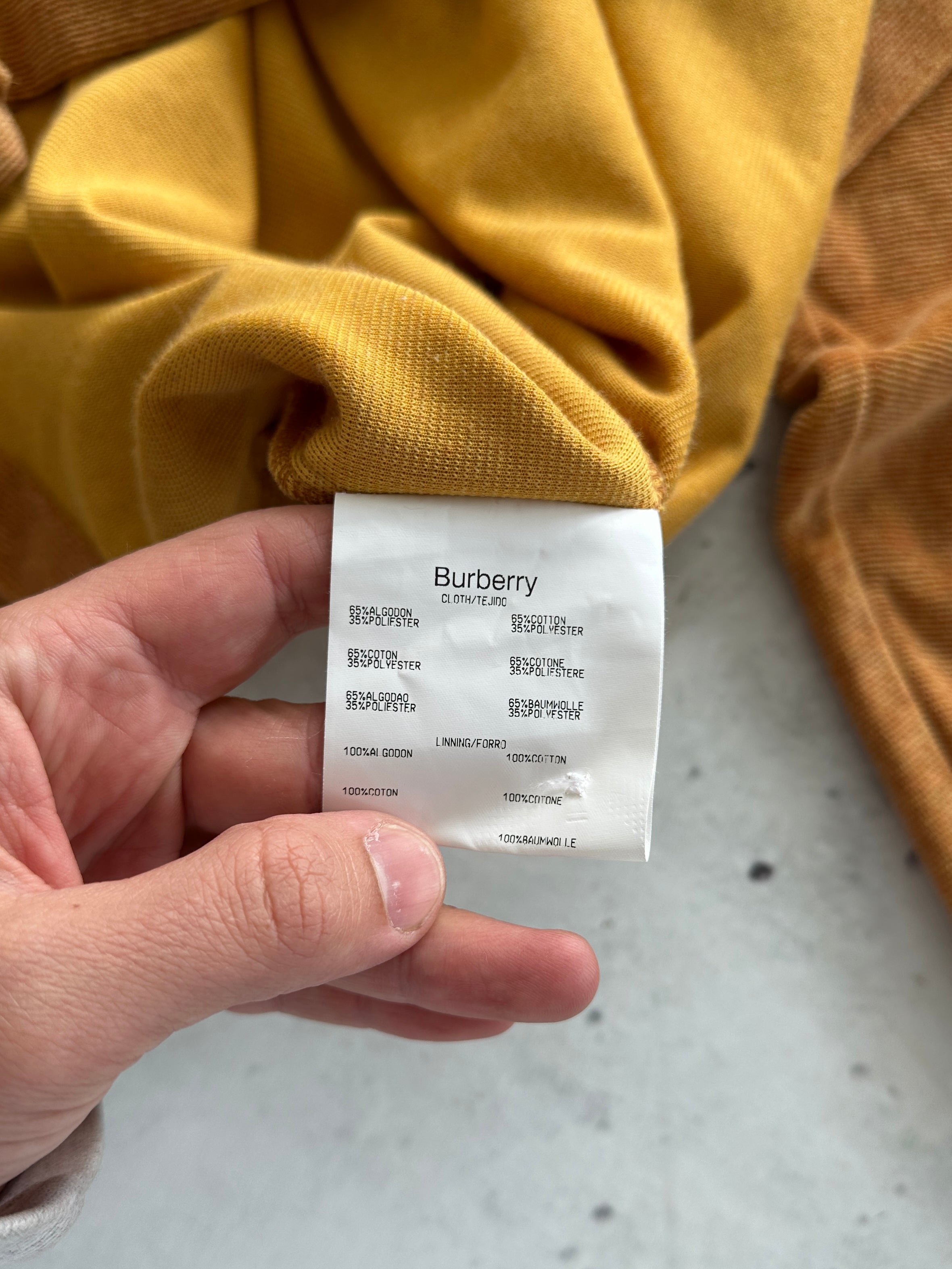 00's Burberry Nova Check Towelling Long Sleeve Polo Shirt (XL)