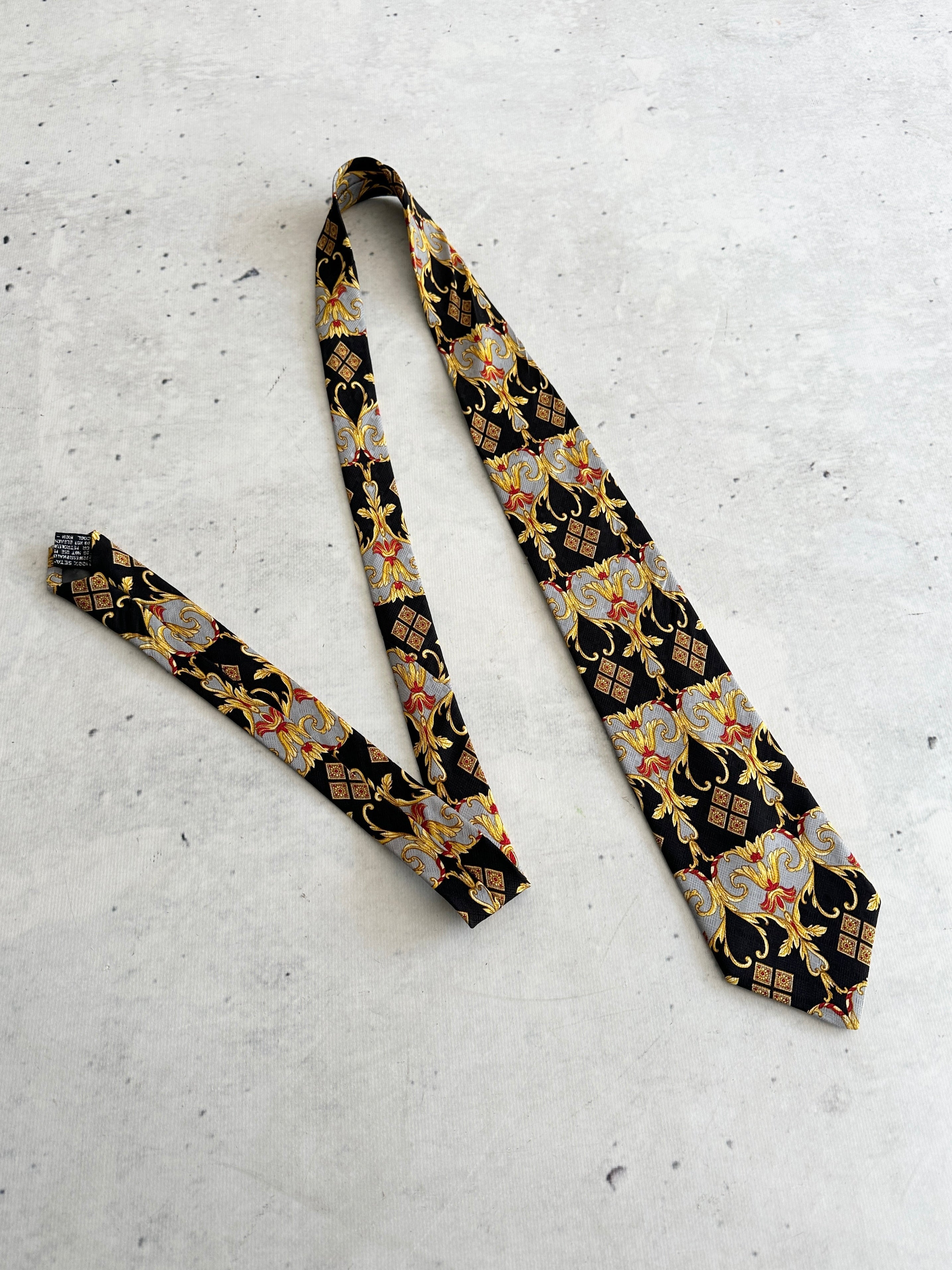 V2 by Versace Patterned Silk Tie (One Size)