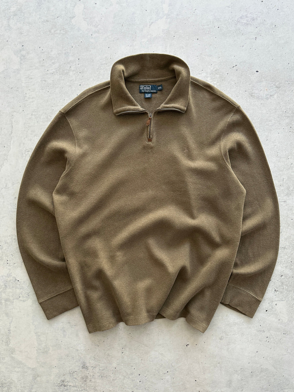 Ralph Lauren Ribbed 1/4 Zip Pullover Jumper (XXL)