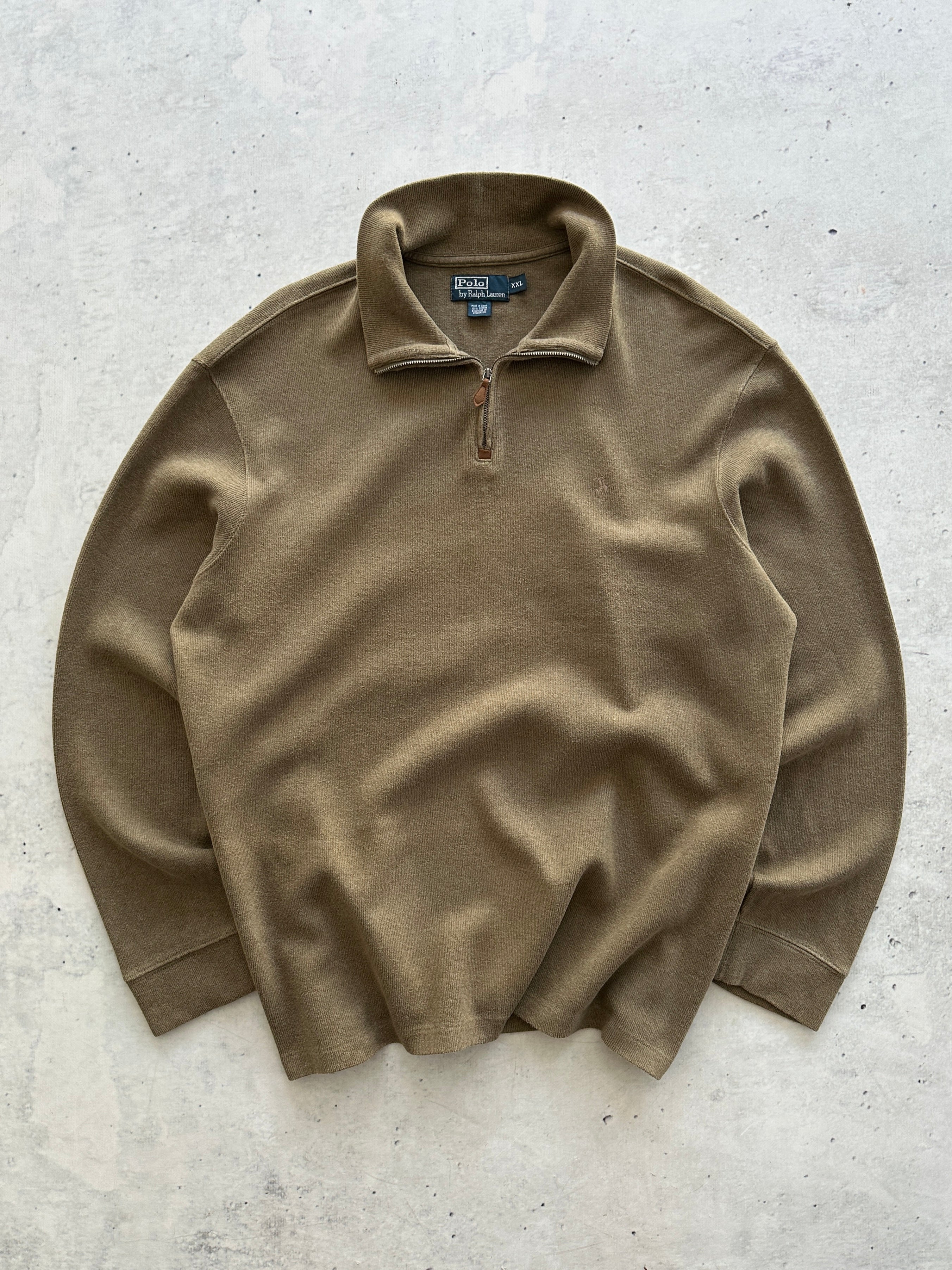 Ralph Lauren Ribbed 1/4 Zip Pullover Jumper (XXL)