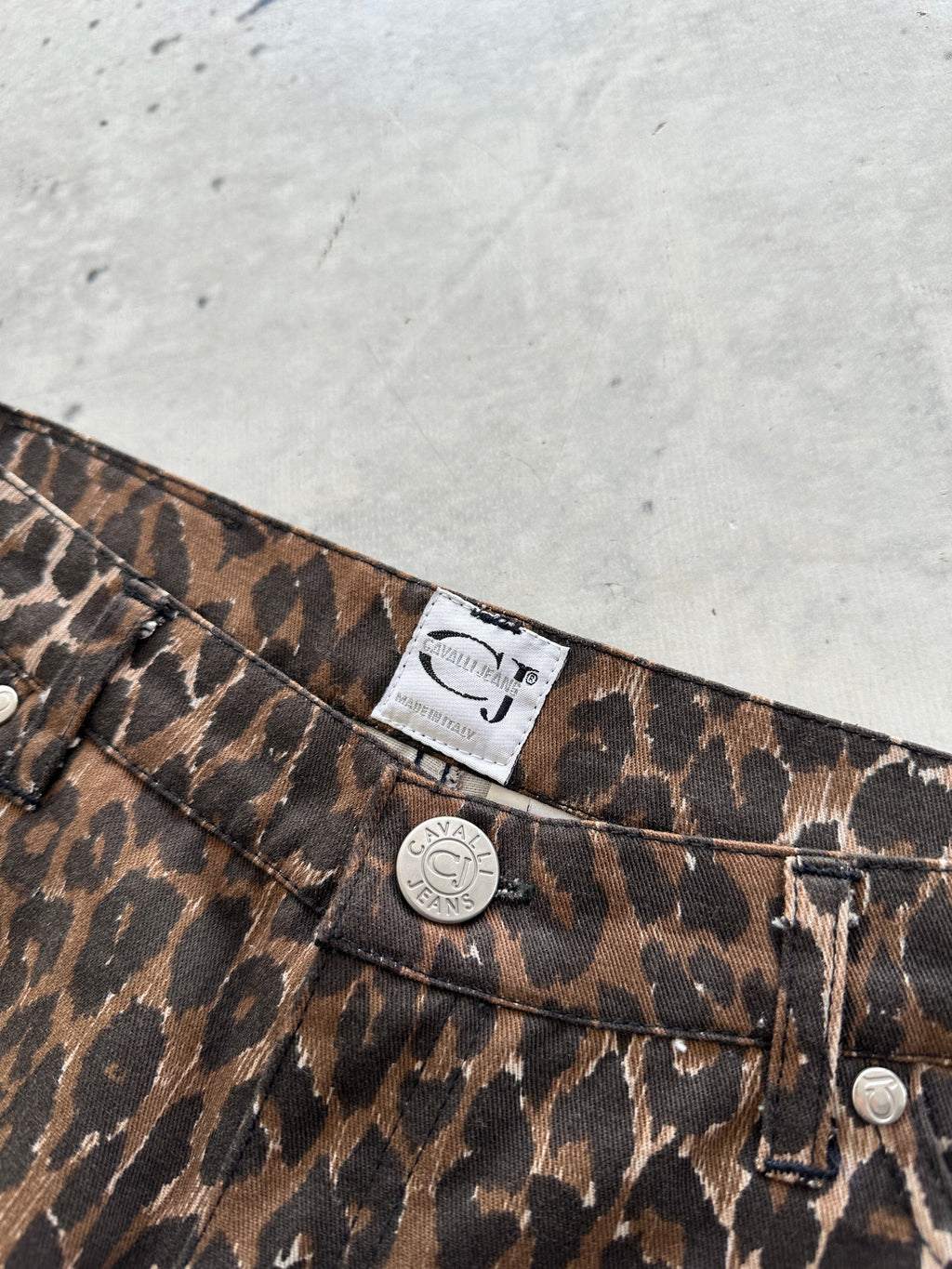 Vintage Cavalli Jeans Leopard Print Trousers (Women's W29)