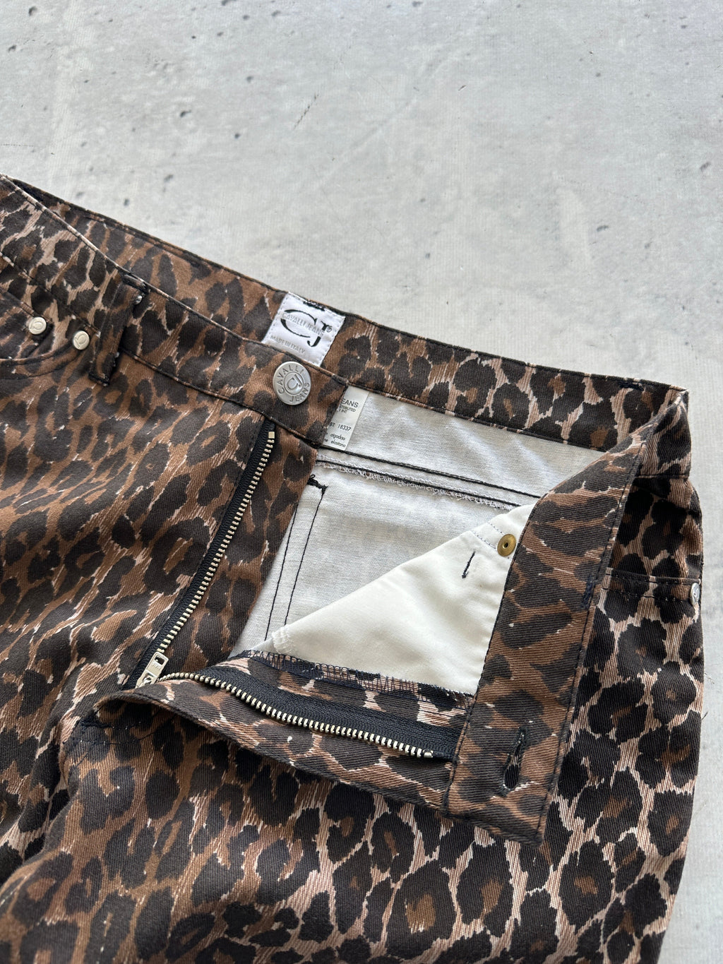 Vintage Cavalli Jeans Leopard Print Trousers (Women's W29)
