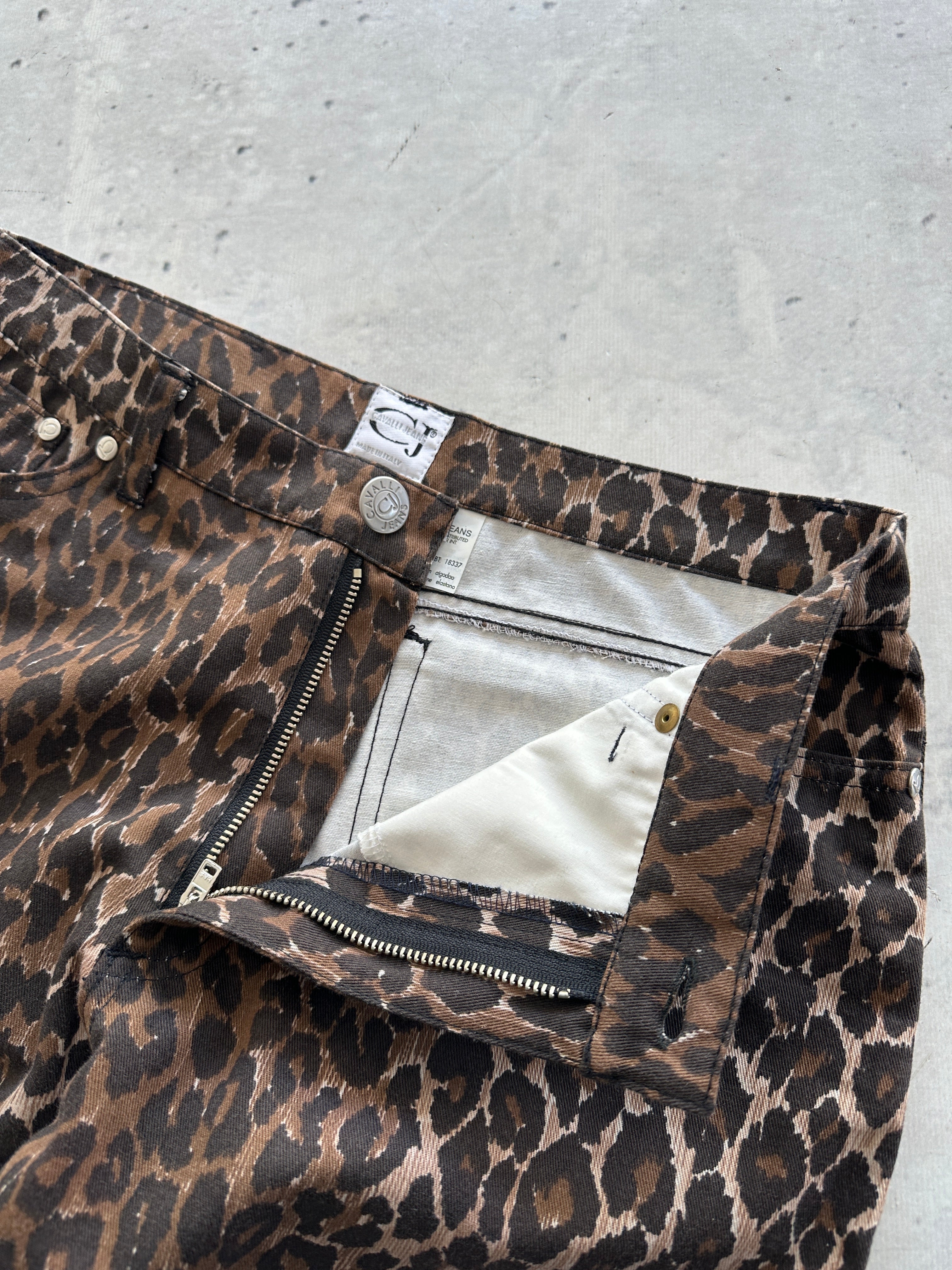 Vintage Cavalli Jeans Leopard Print Trousers (Women's W29)