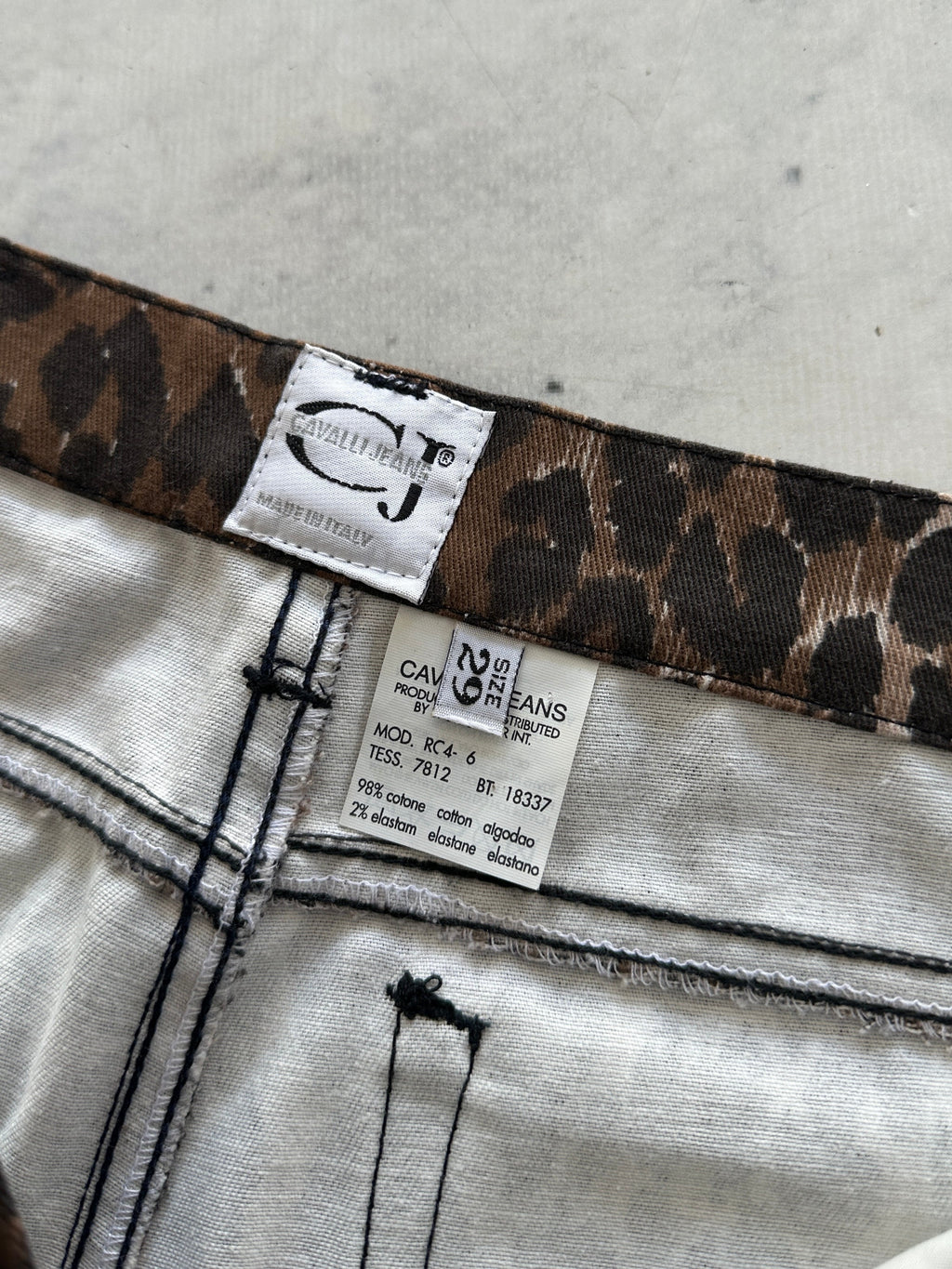 Vintage Cavalli Jeans Leopard Print Trousers (Women's W29)