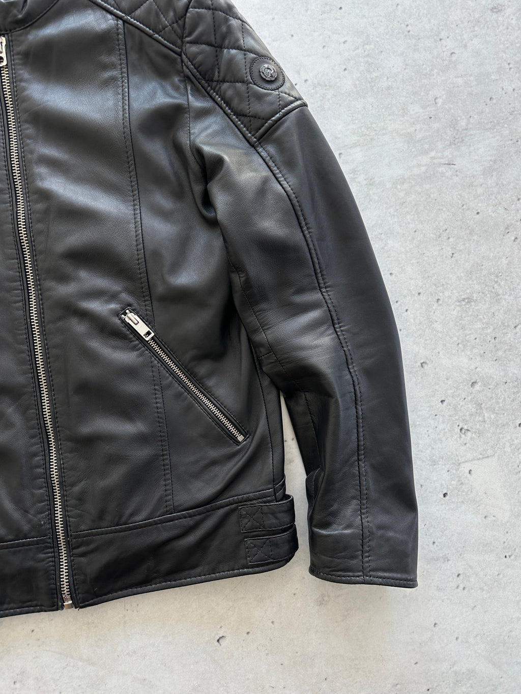 Diesel soft lamb Leather L-Martin 900 zip up Jacket (S)