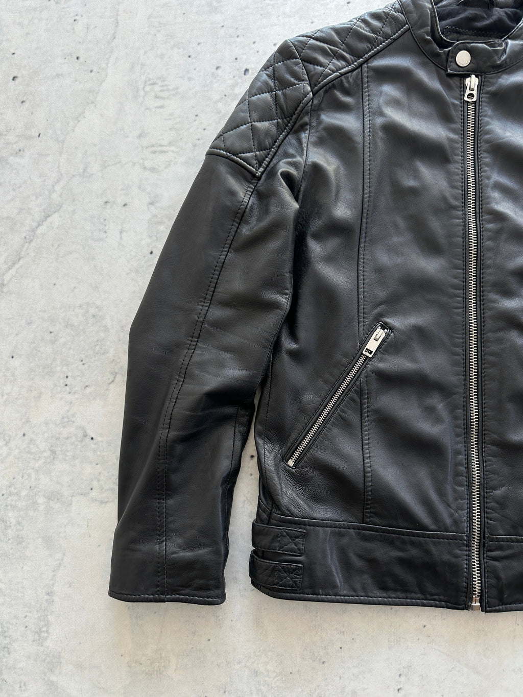 Diesel soft lamb Leather L-Martin 900 zip up Jacket (S)