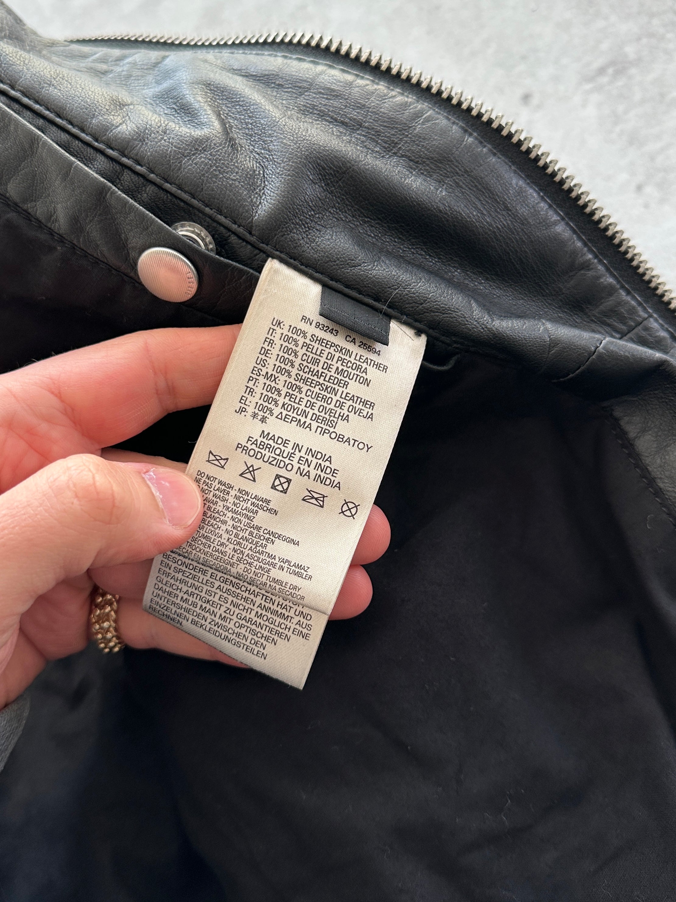 Diesel soft lamb Leather L-Martin 900 zip up Jacket (S)