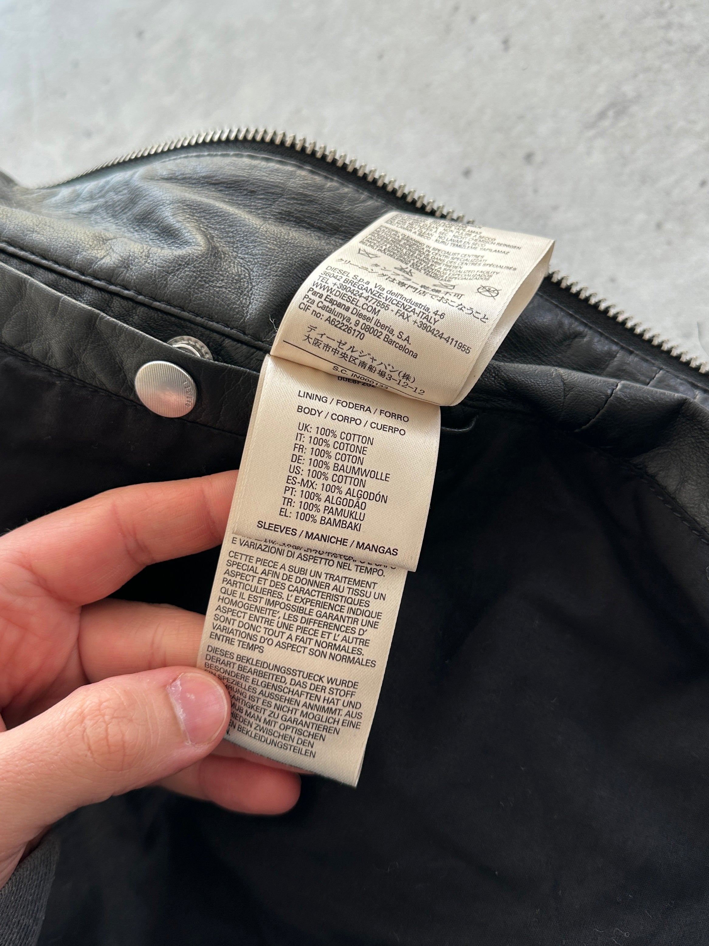 Diesel soft lamb Leather L-Martin 900 zip up Jacket (S)