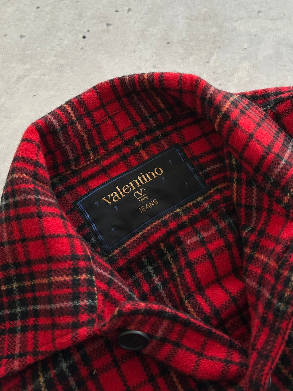 90's Valentino Jeans Wool Tartan Overshirt (XXL)