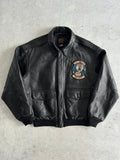 Vintage Avirex A-2 Cobras Zip Up Leather Jacket (L)