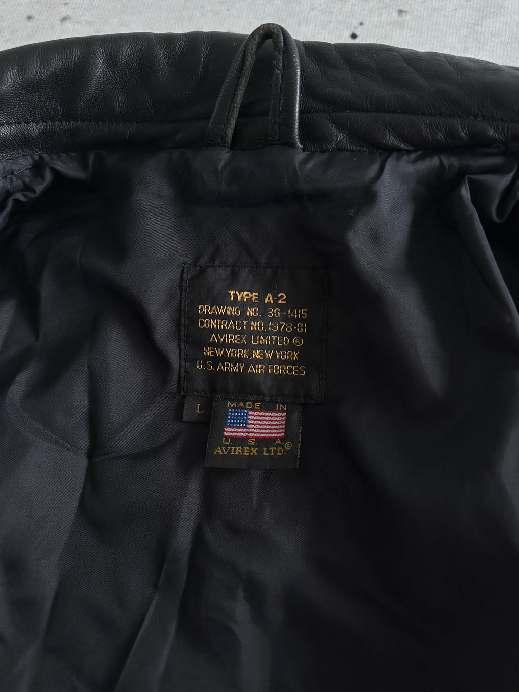 Vintage Avirex A-2 Cobras Zip Up Leather Jacket (L)