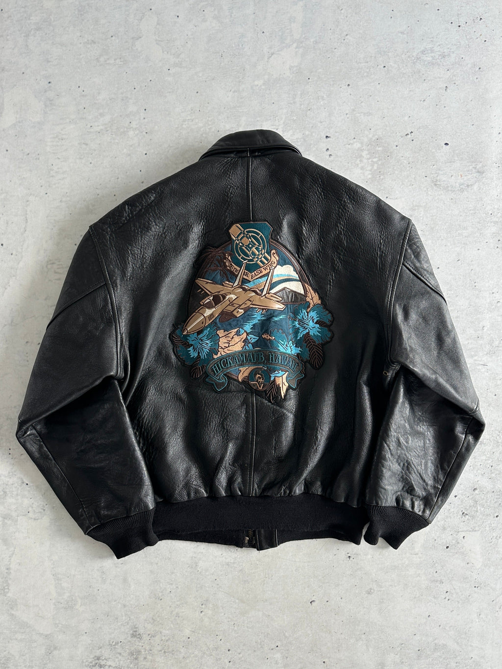 Vintage Avirex A-2 Cobras Zip Up Leather Jacket (L)