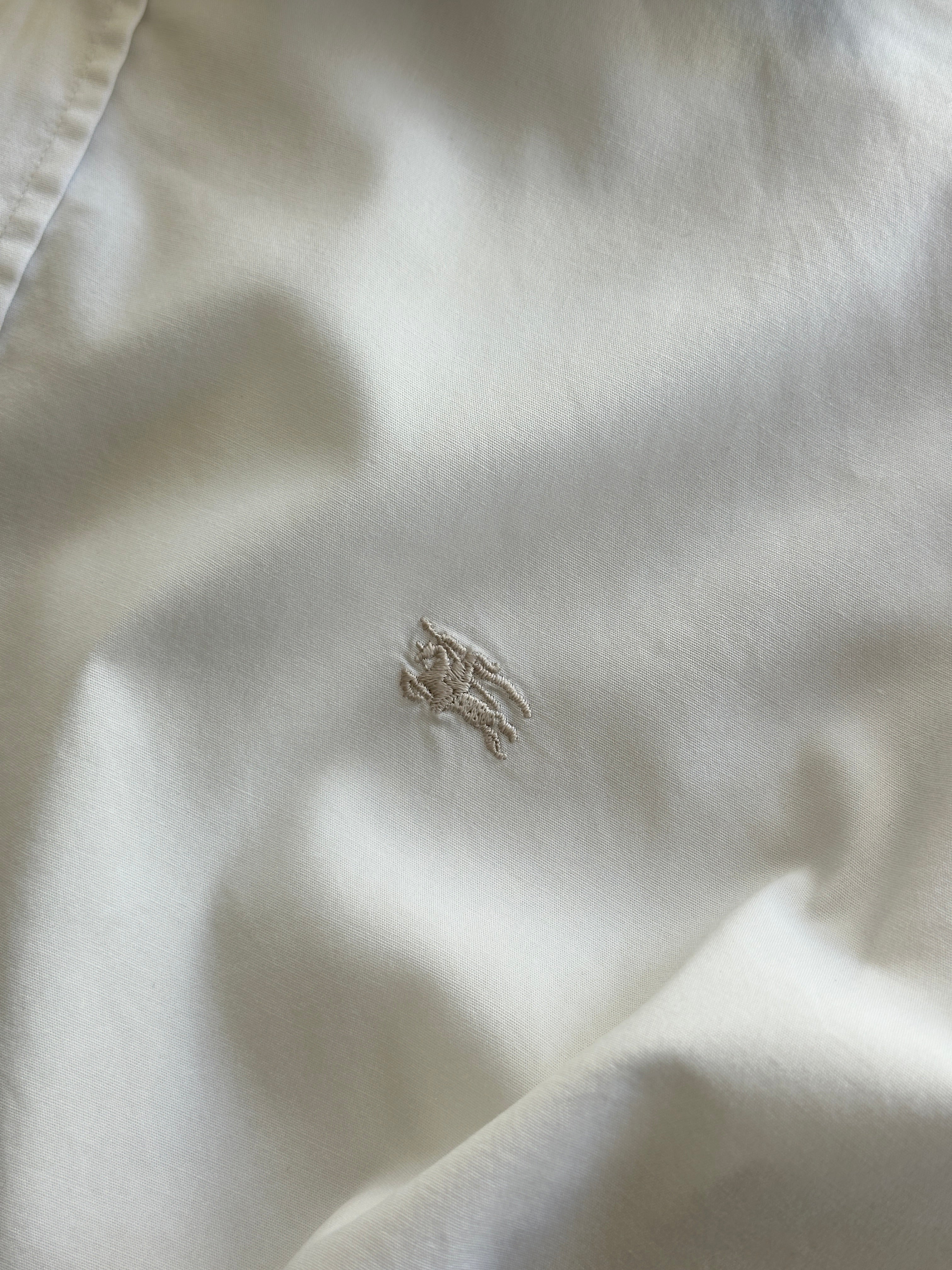 00's Burberry oxford white Nova Check Long Sleeve Shirt (XL)