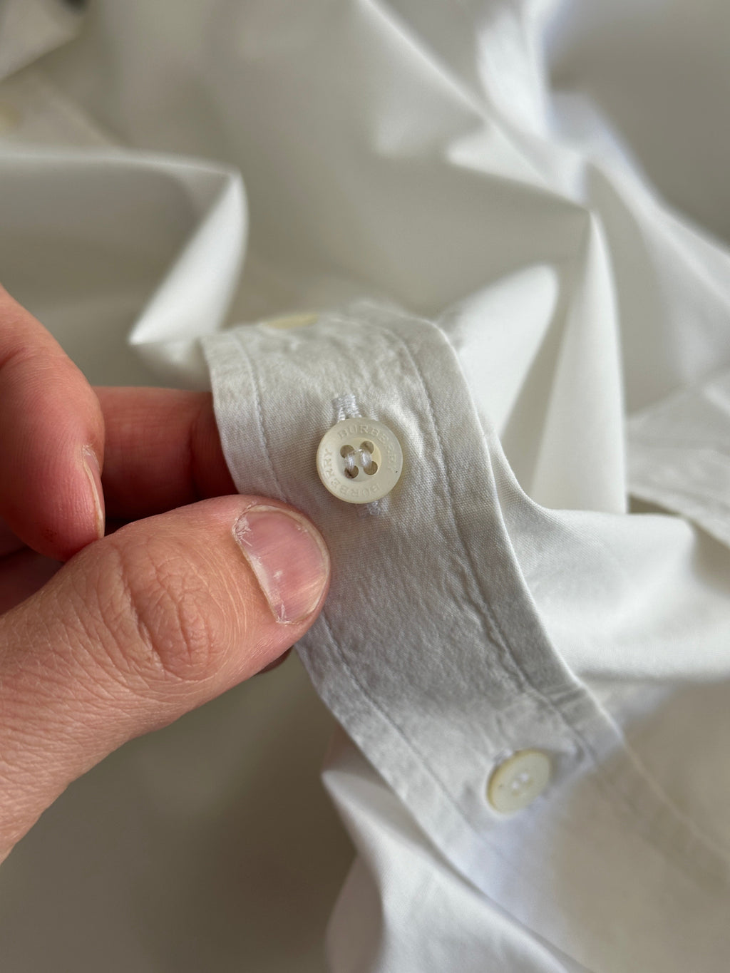 00's Burberry oxford white Nova Check Long Sleeve Shirt (XL)